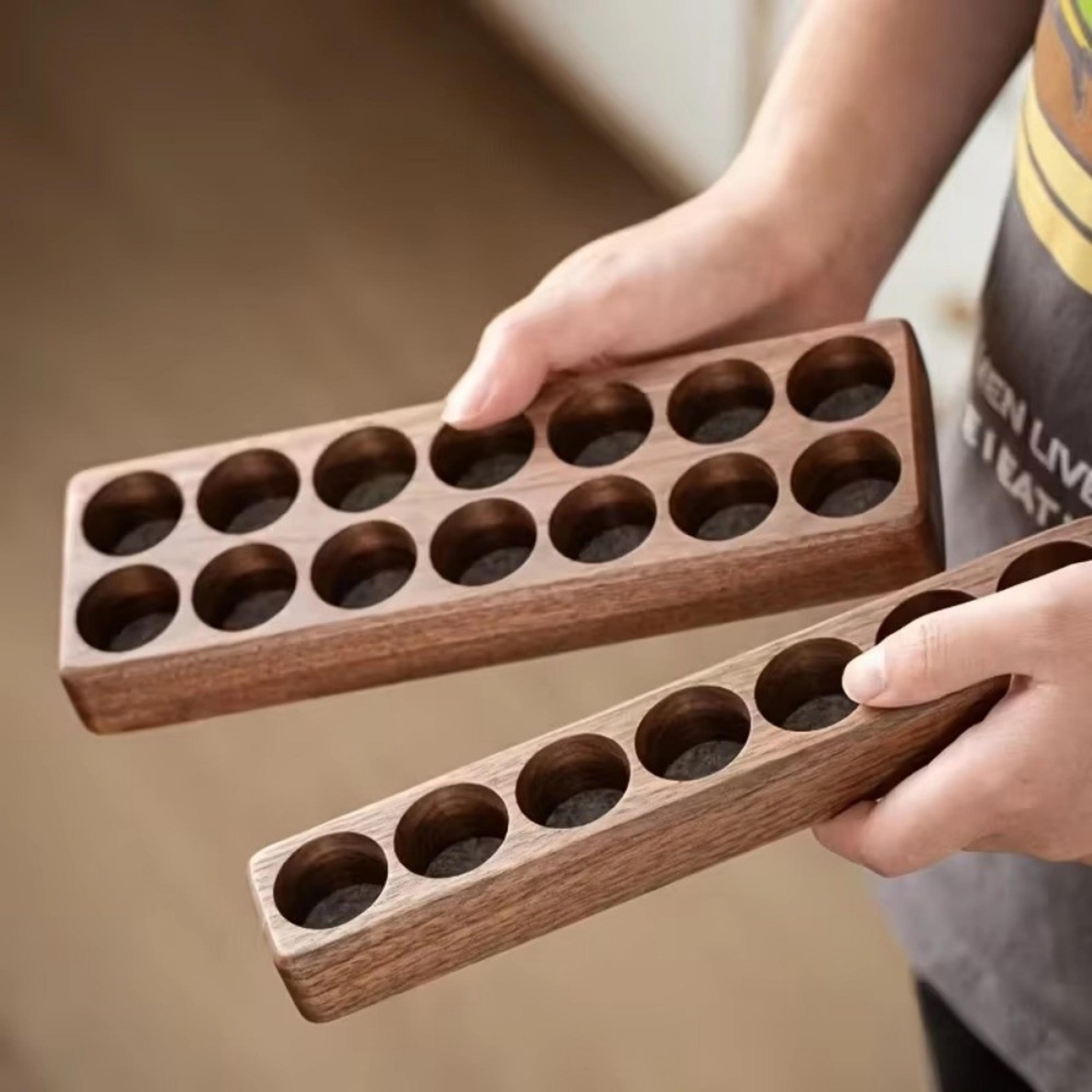 natural wood essential oil bottle or perfume organizer and display stand