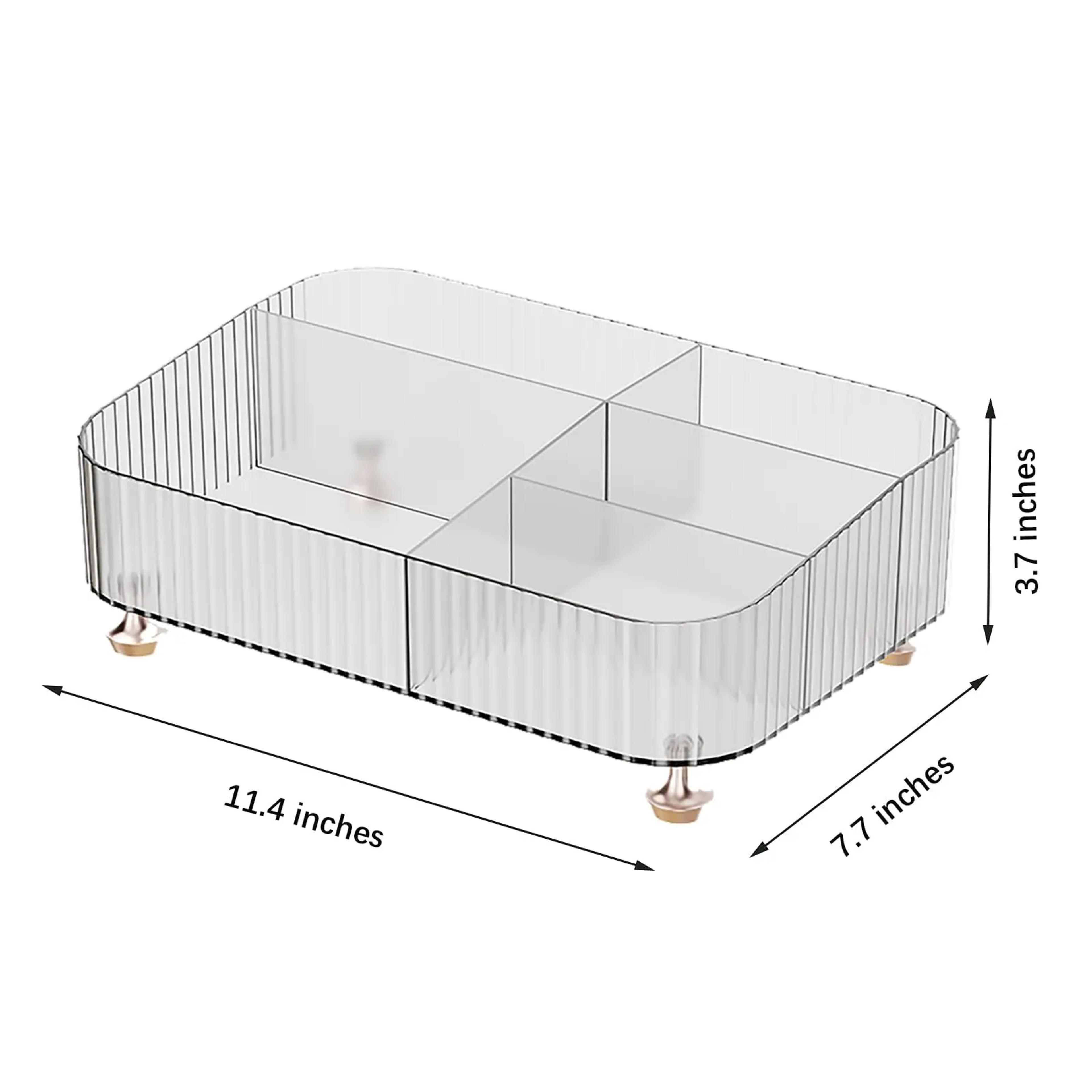 perfume organizer and bathroom vanity tray for skincare & cosmetics