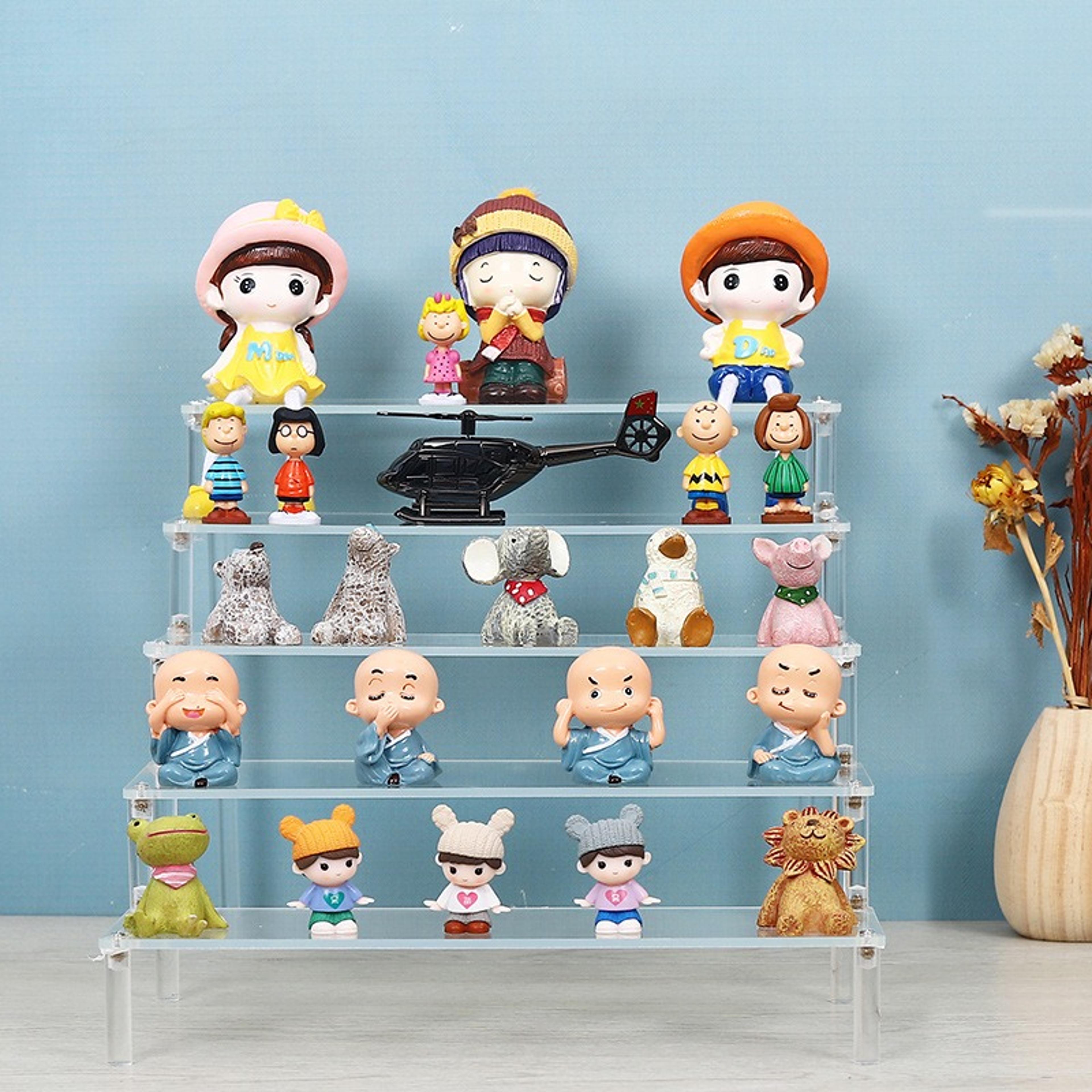 clear tiered acrylic display stand for perfume, collectibles and cupcakes