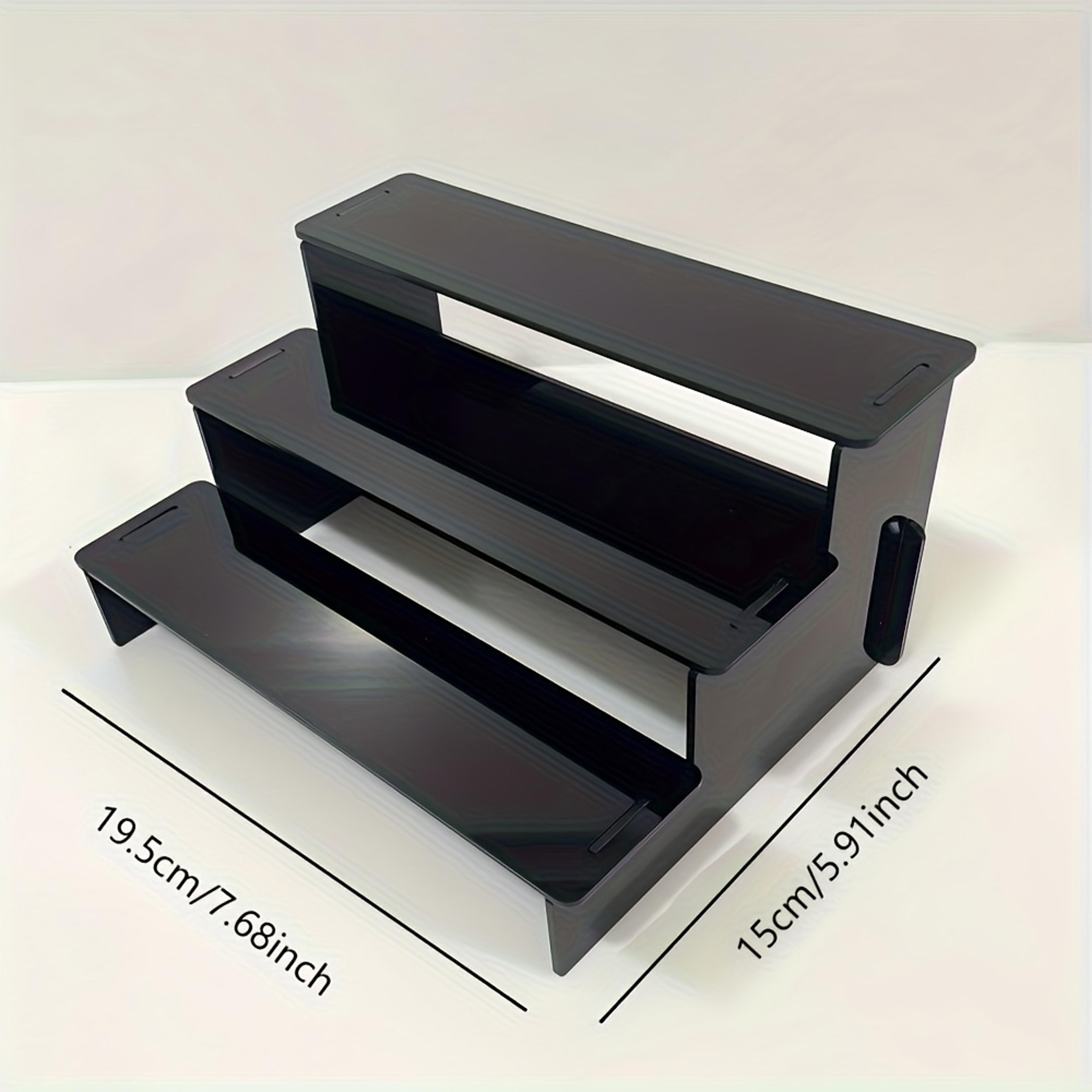 black acrylic display stand perfume organizer & collectible display riser