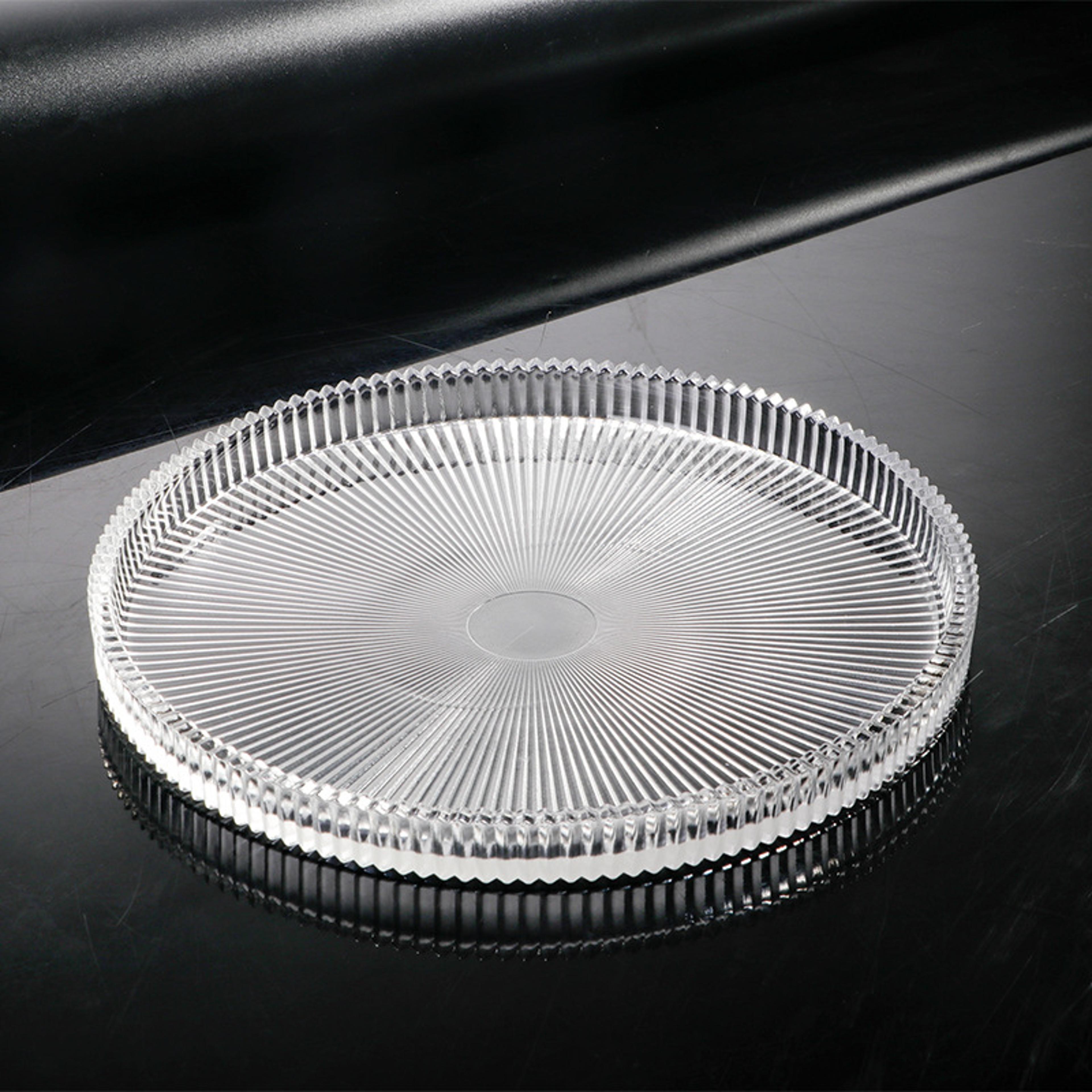 elegant striped glass serving tray round crystal glass fruit plate & decorative centerpiece