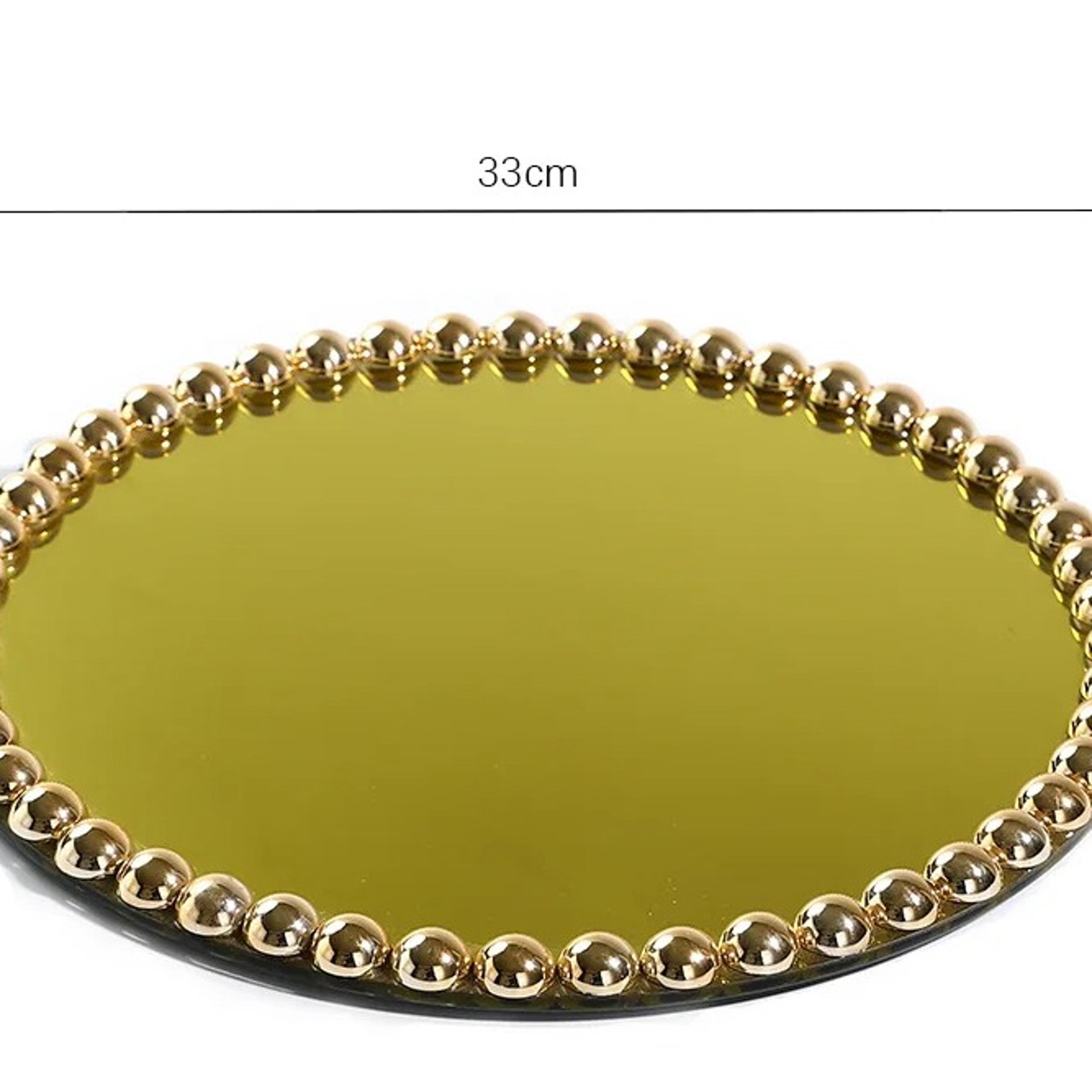 pearl mirrored vanity tray round decorative perfume & jewelry organizer