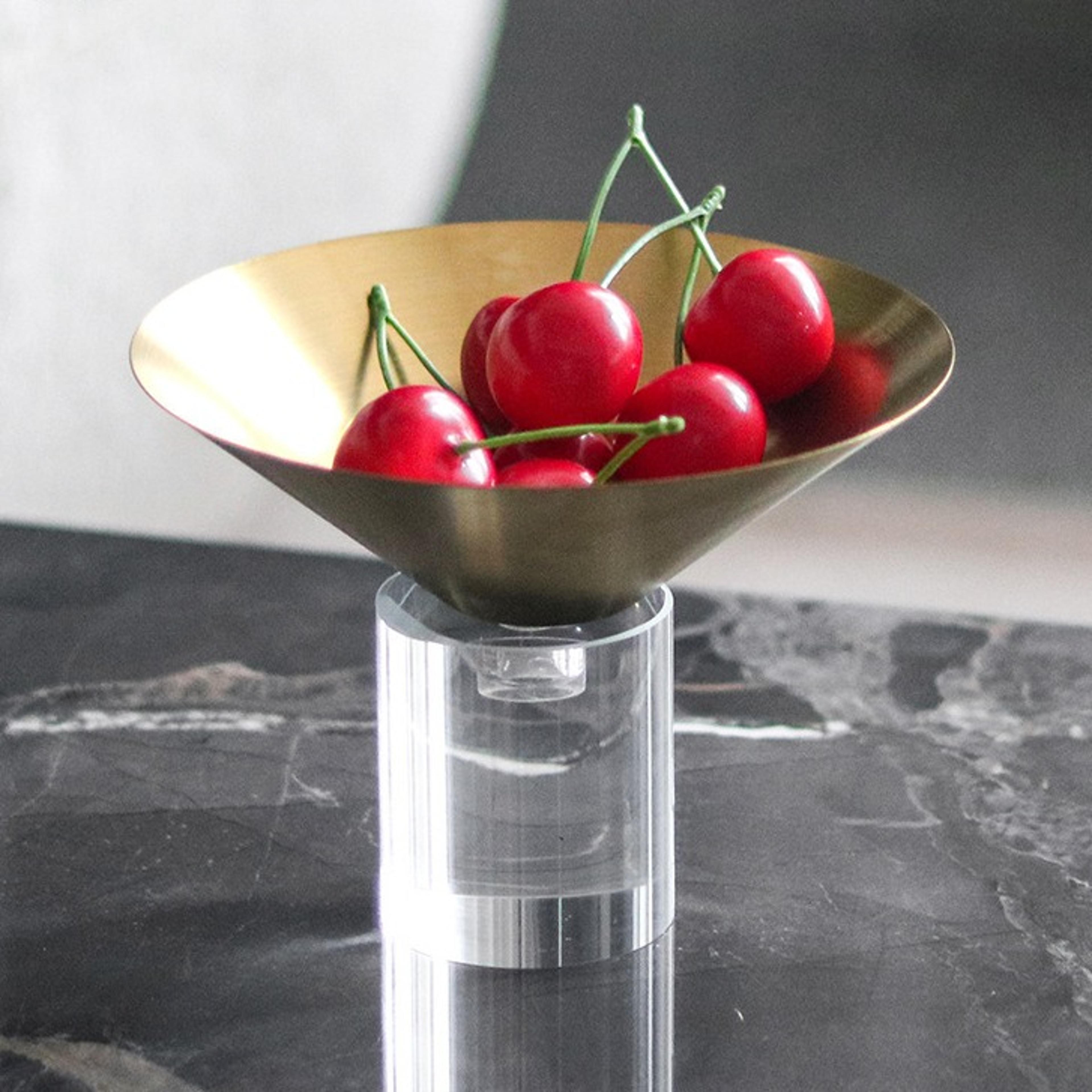 golden glass fruit bowl with decorative base elegant serving tray & table centerpiece