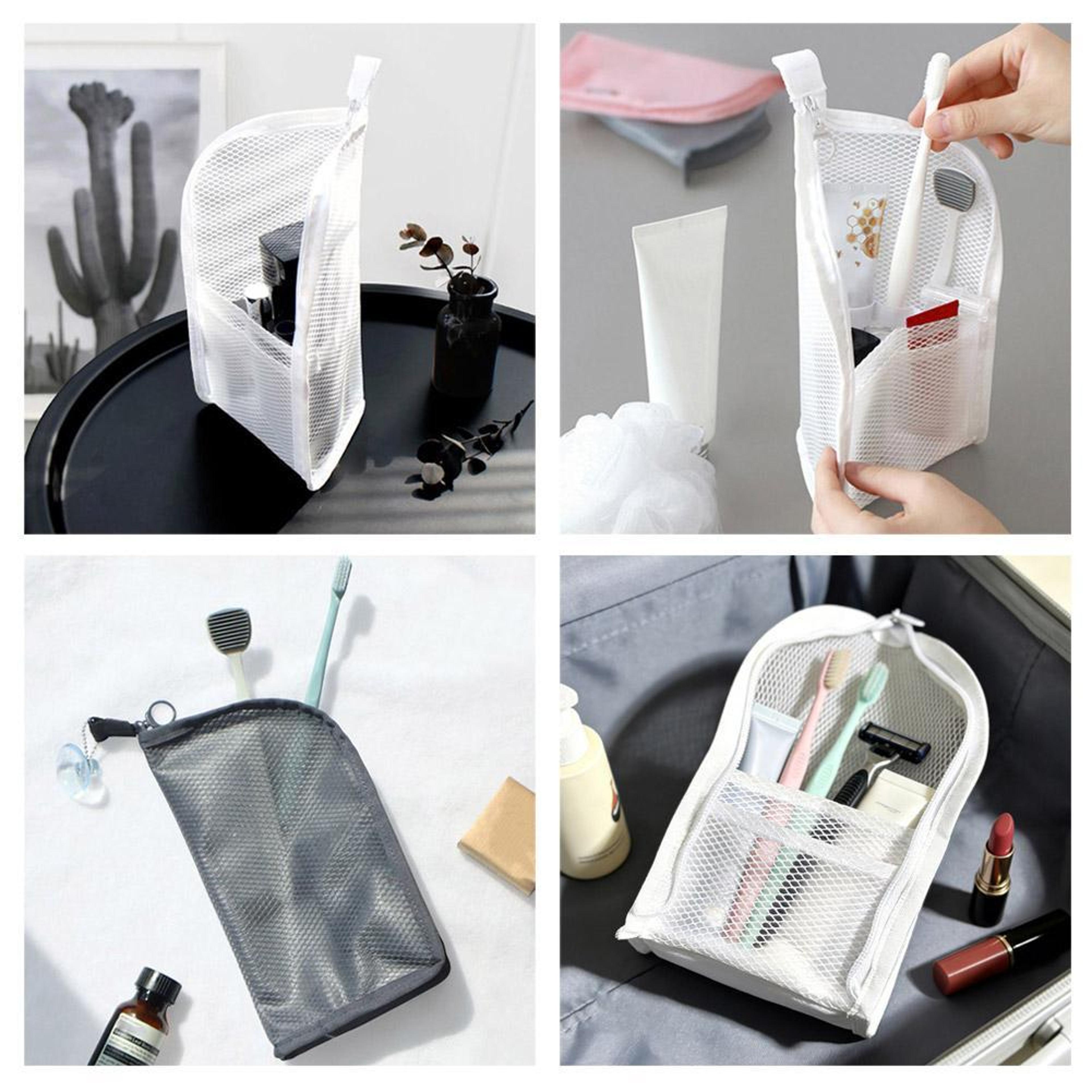 standing mesh travel toiletry bag portable makeup & cosmetic organizer