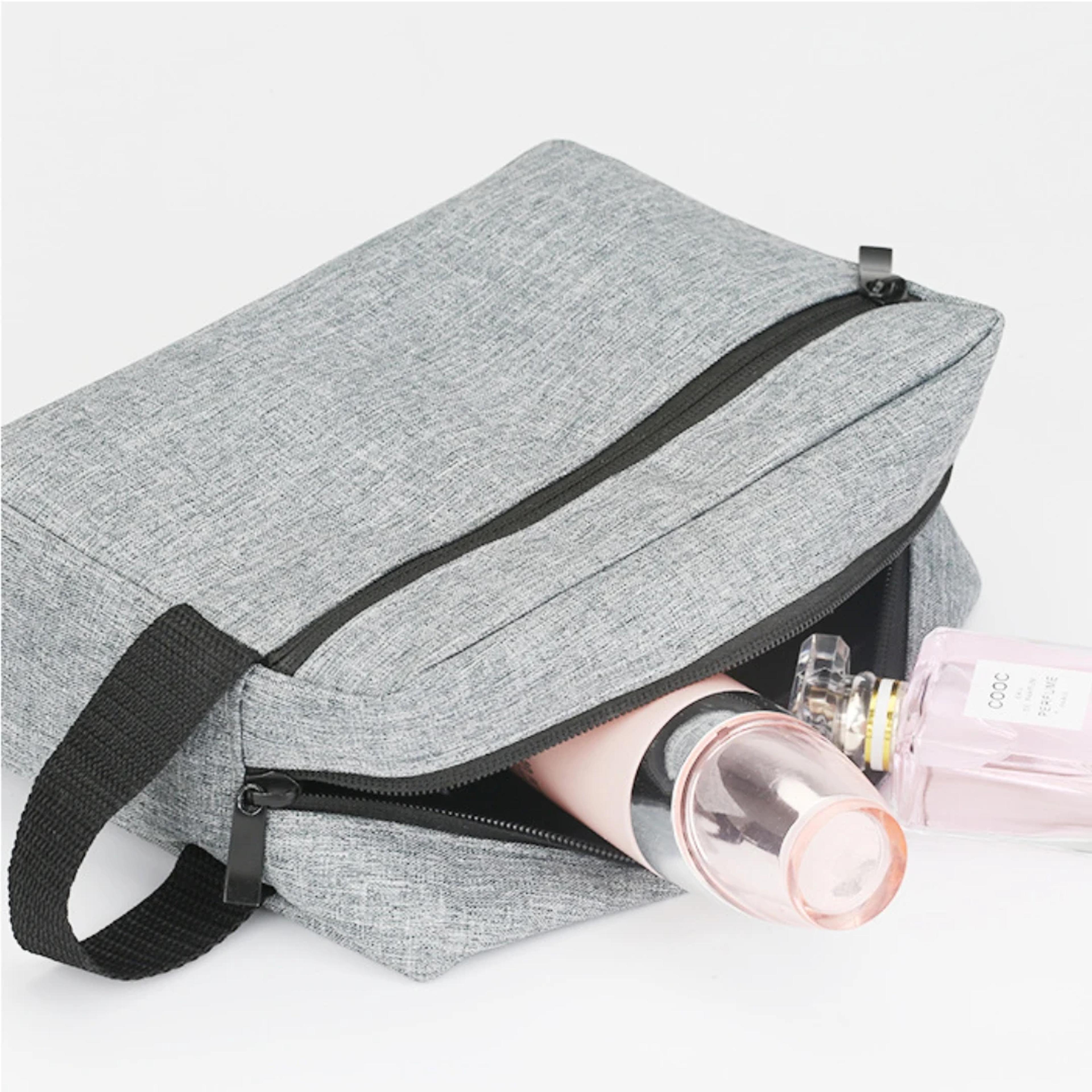 portable travel toiletry bag for men and women, shaving kit and makeup organizer