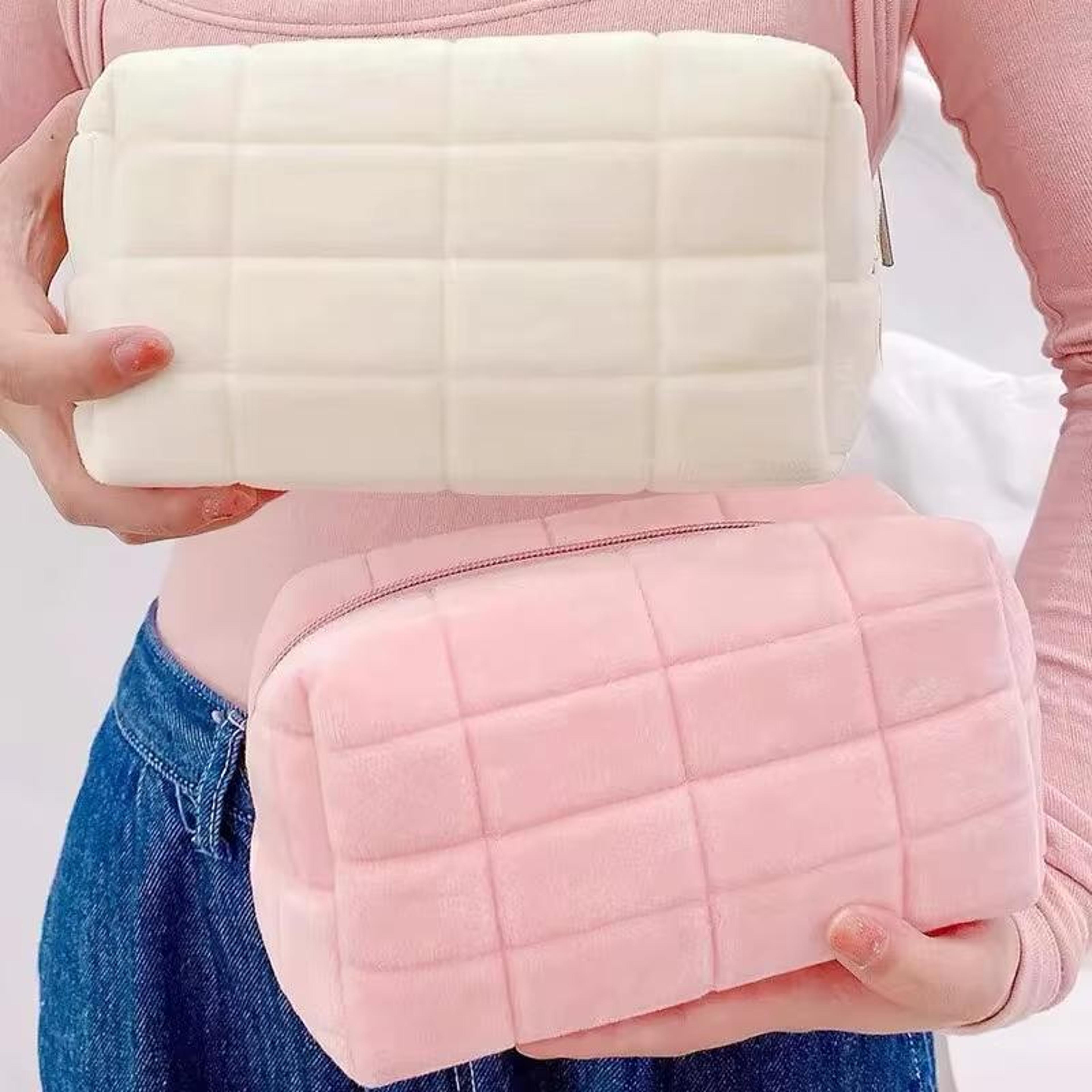 plush large capacity makeup organizer bag for women travel cosmetic & toiletry pouch