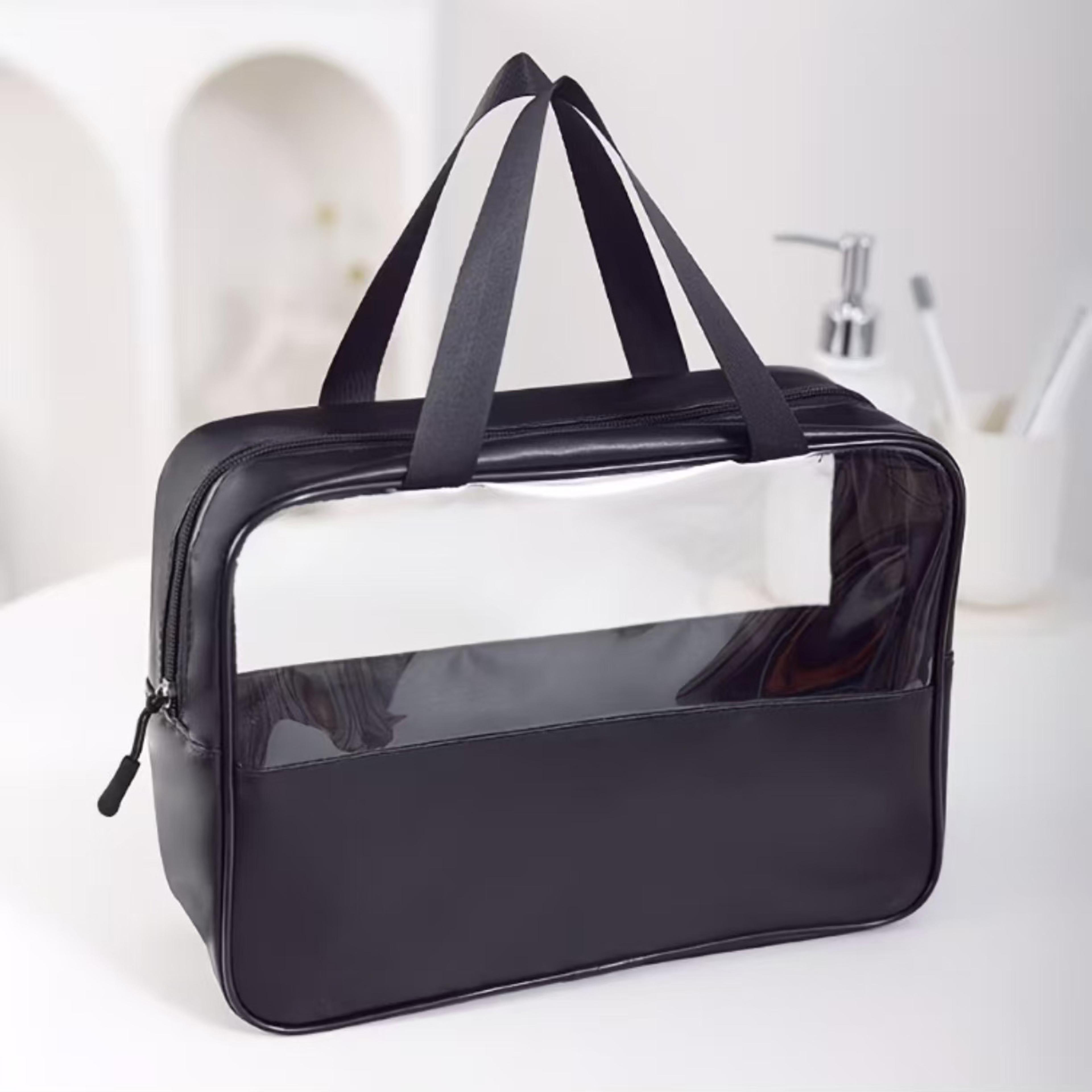 clear glow large transparent makeup bag waterproof travel cosmetic organizer