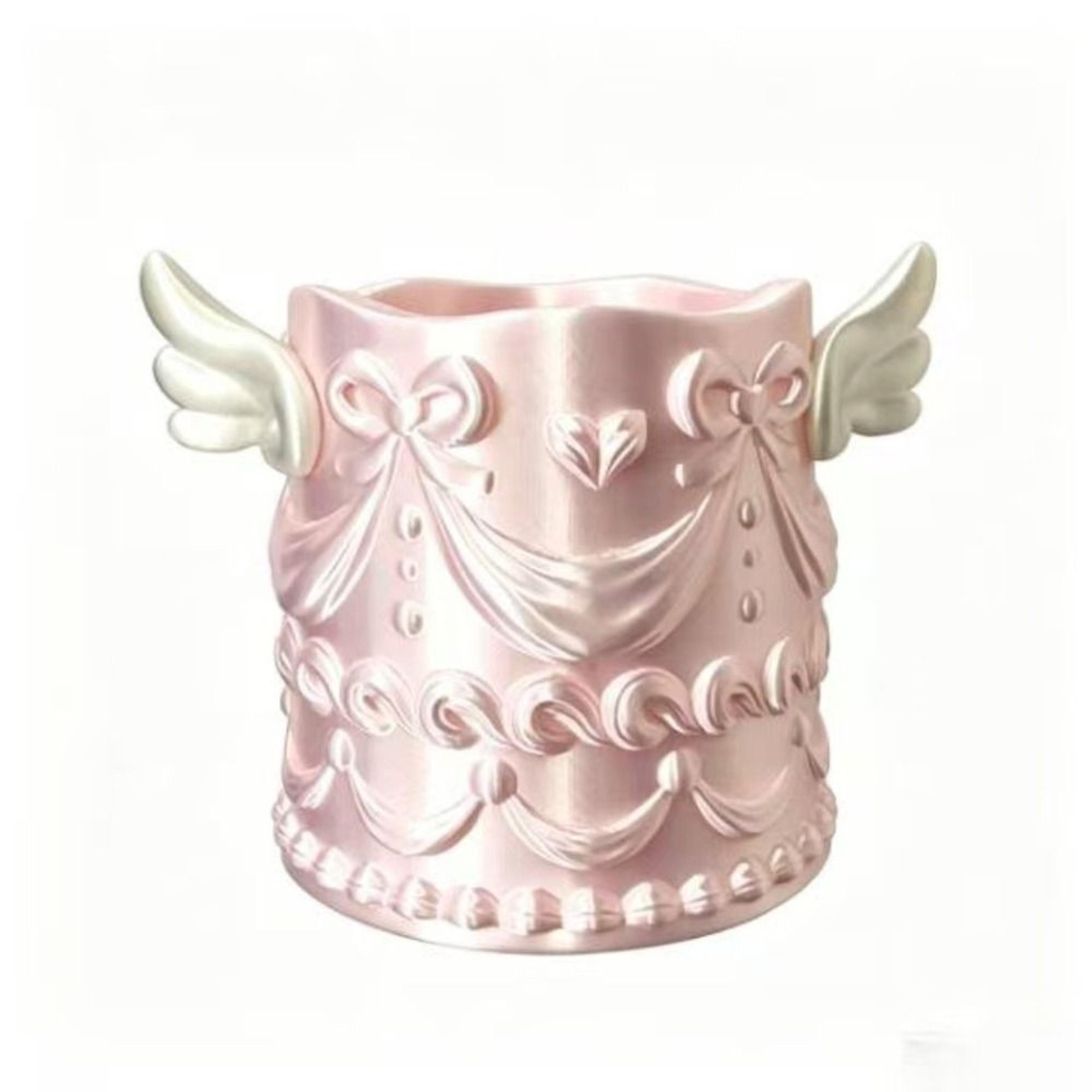 silk texture makeup brush holder and vanity organizer for elegant desktop storage