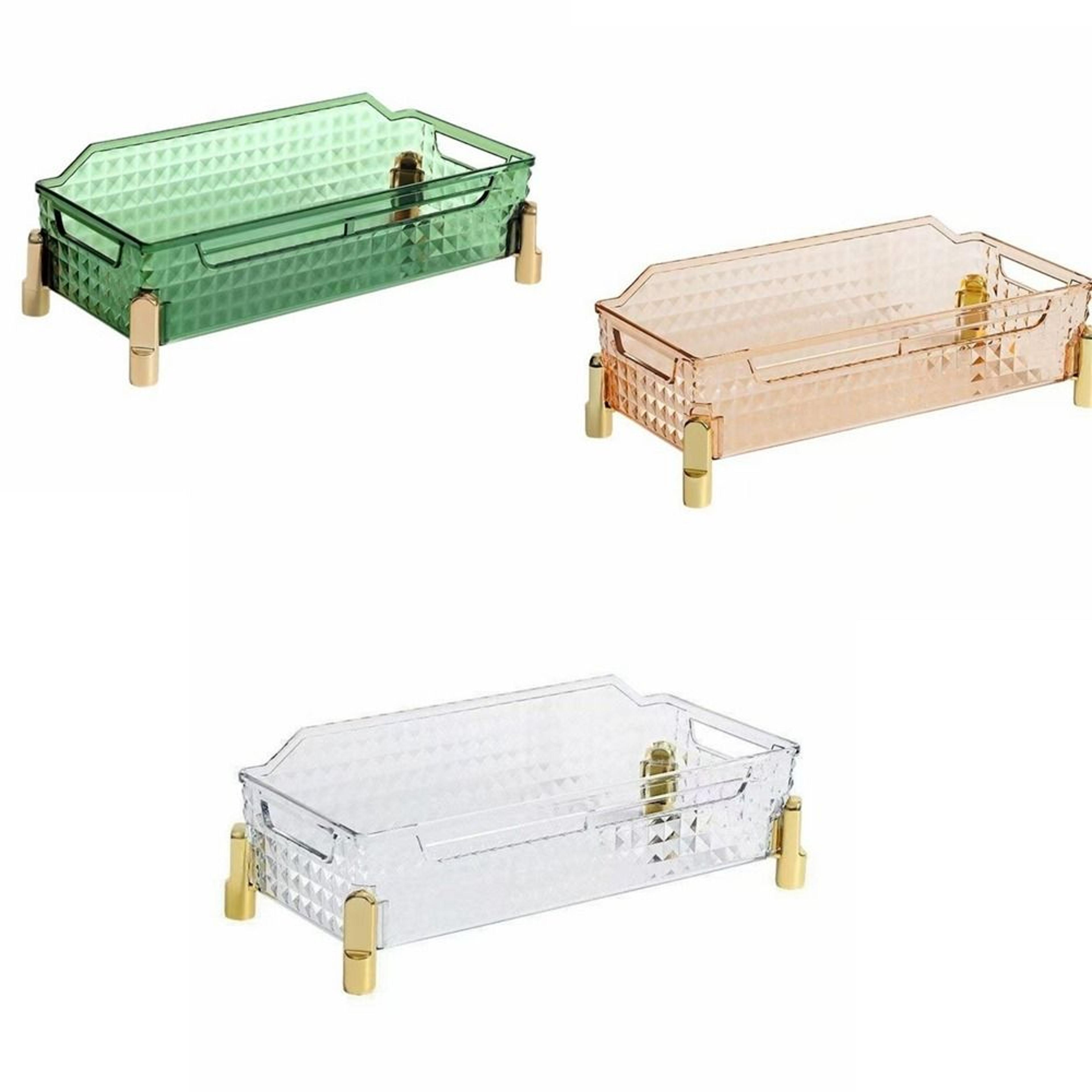 luxury transparent makeup organizer with large capacity cosmetic storage box