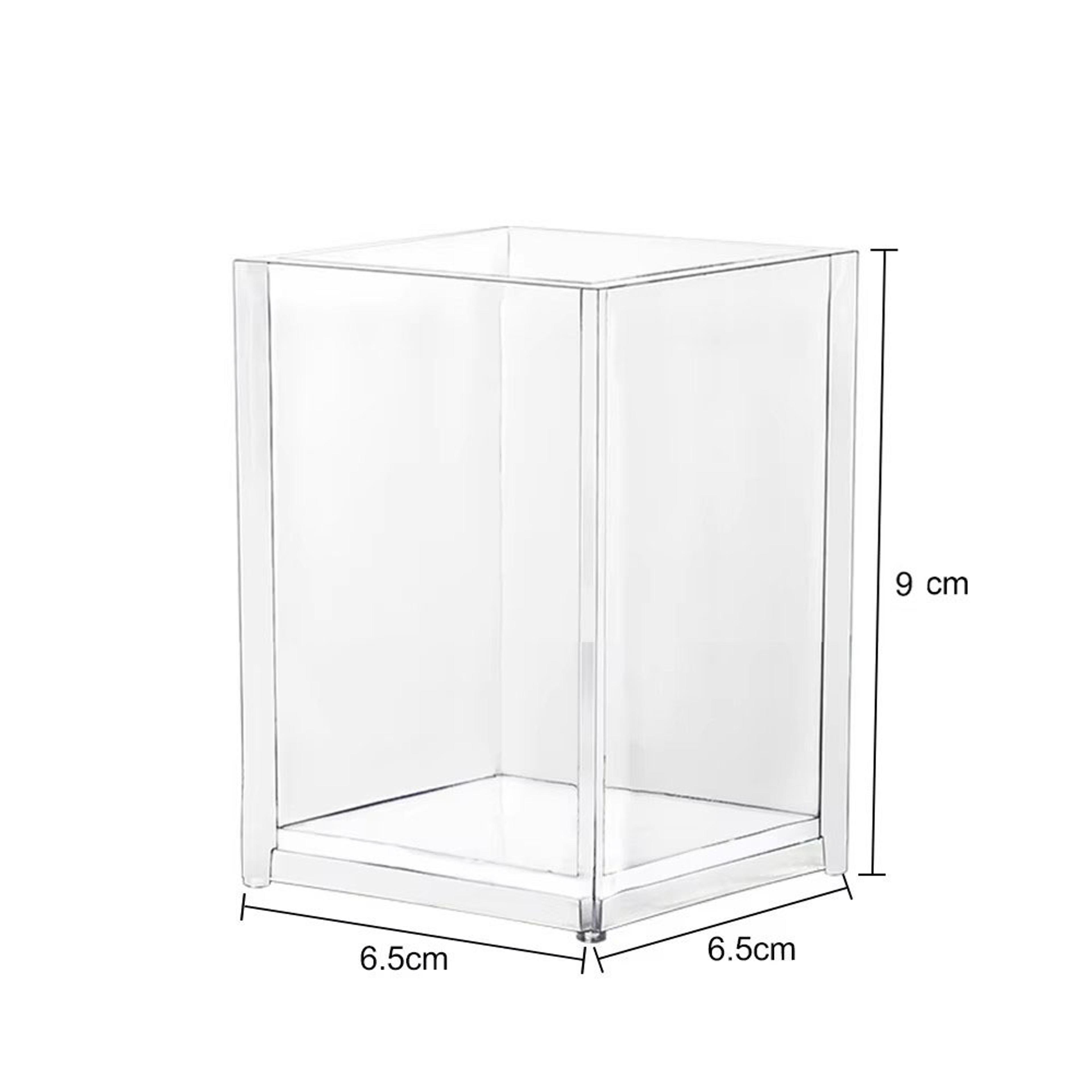 clear acrylic makeup organizer with brush and lipstick holder