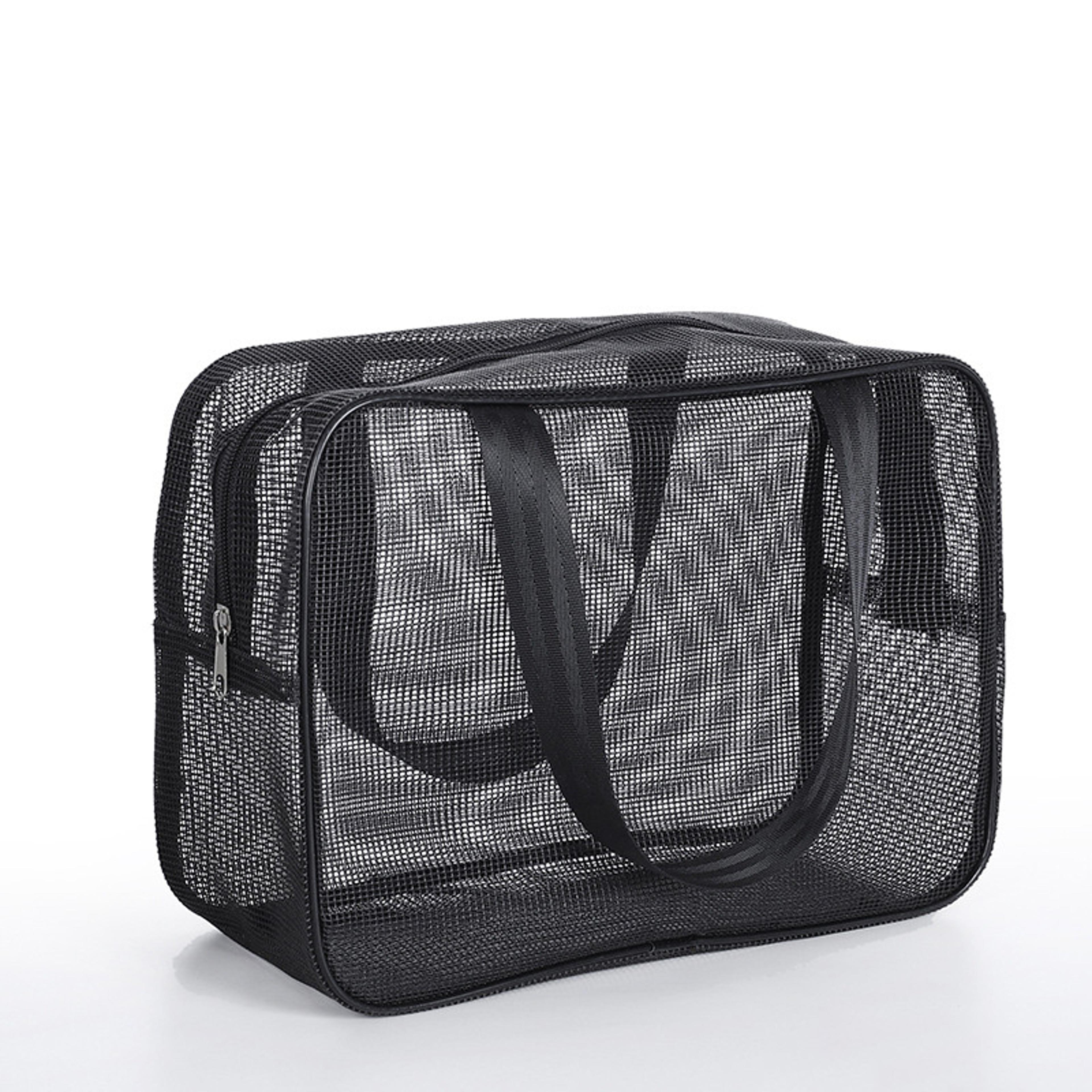 dual zip mesh shower caddy large capacity portable toiletry organizer bag