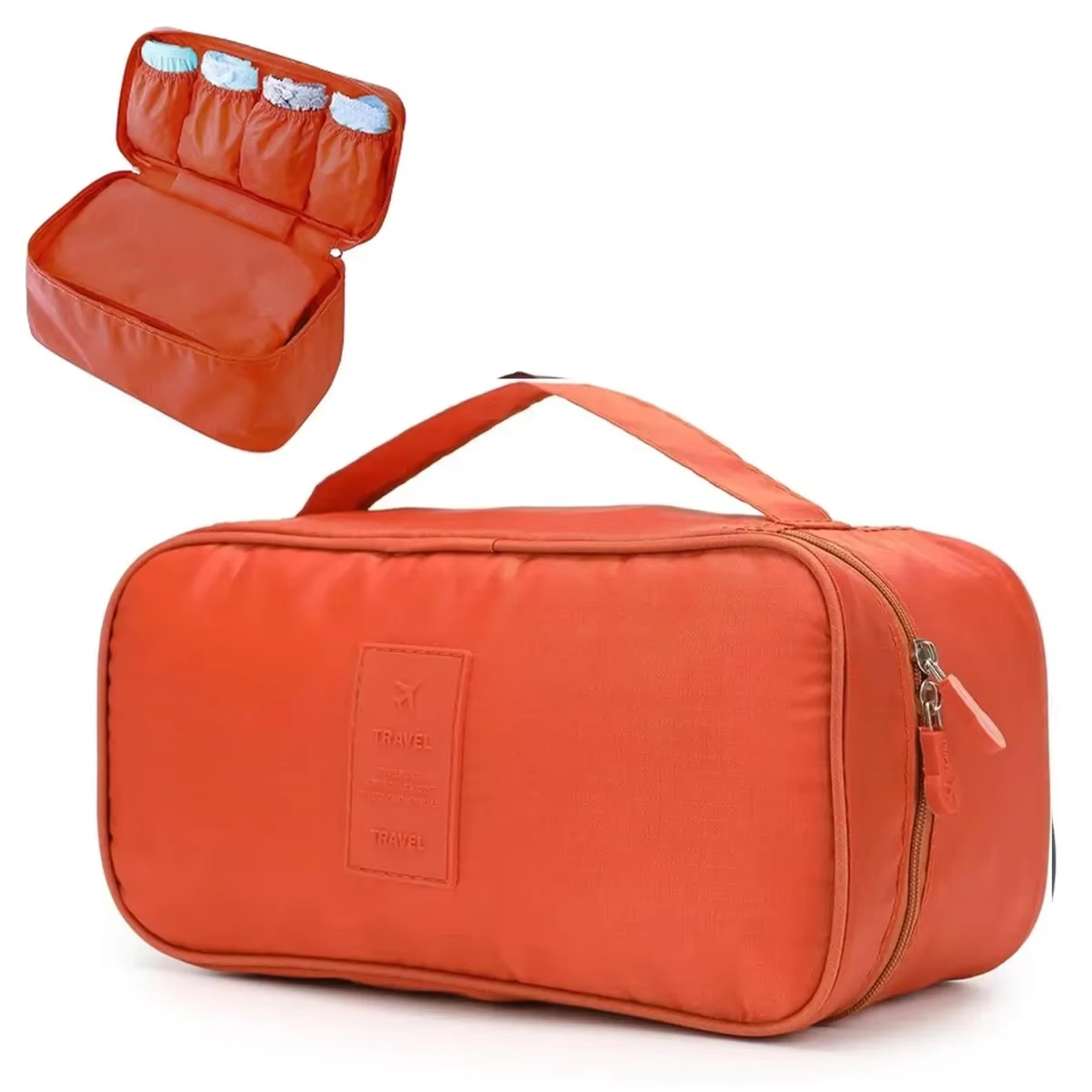 travel lingerie organizer bag with bra storage and toiletry compartments