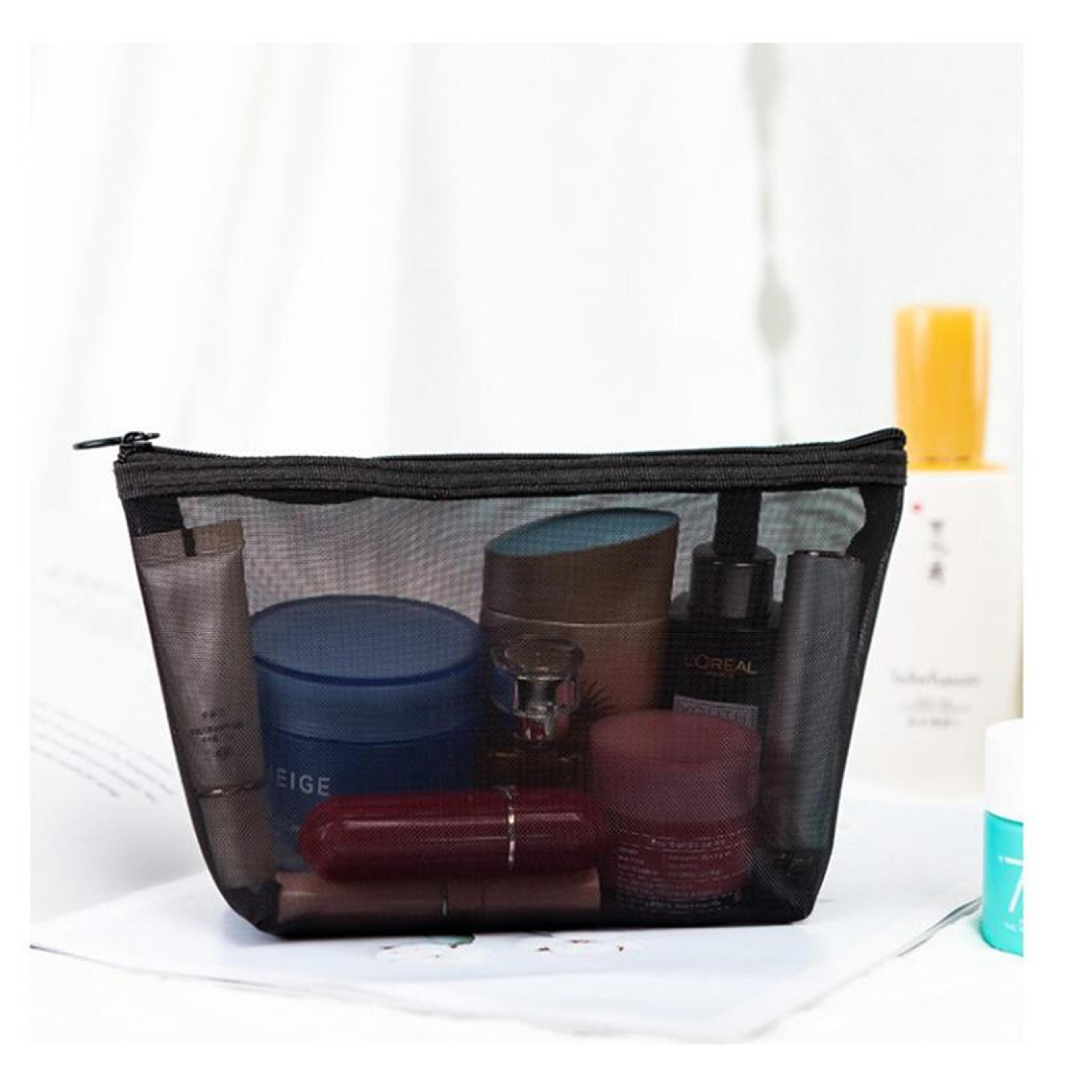 clear mesh makeup bag travel cosmetic bag and toiletry organizer