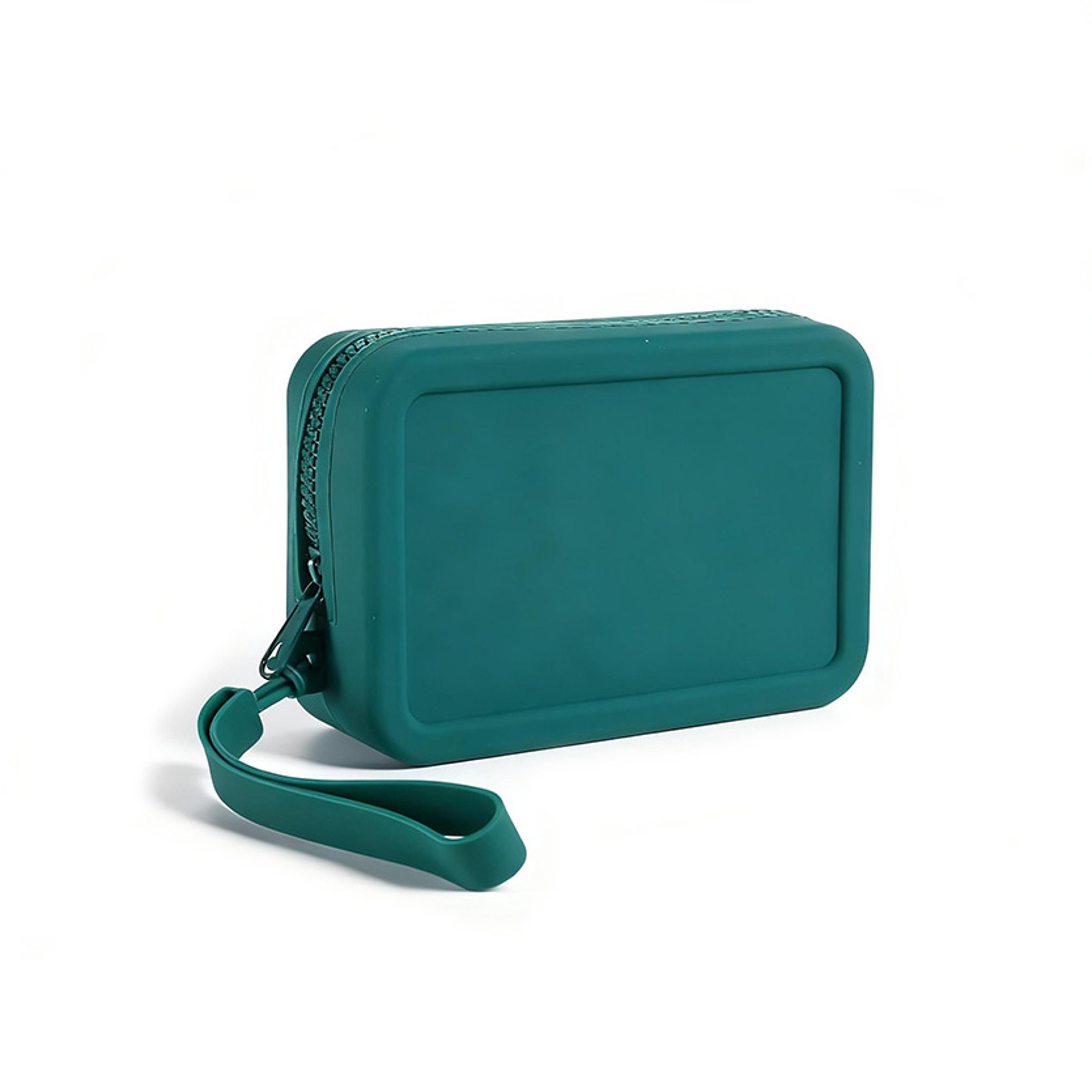 silicone travel makeup bag easy clean cosmetic & toiletry organizer