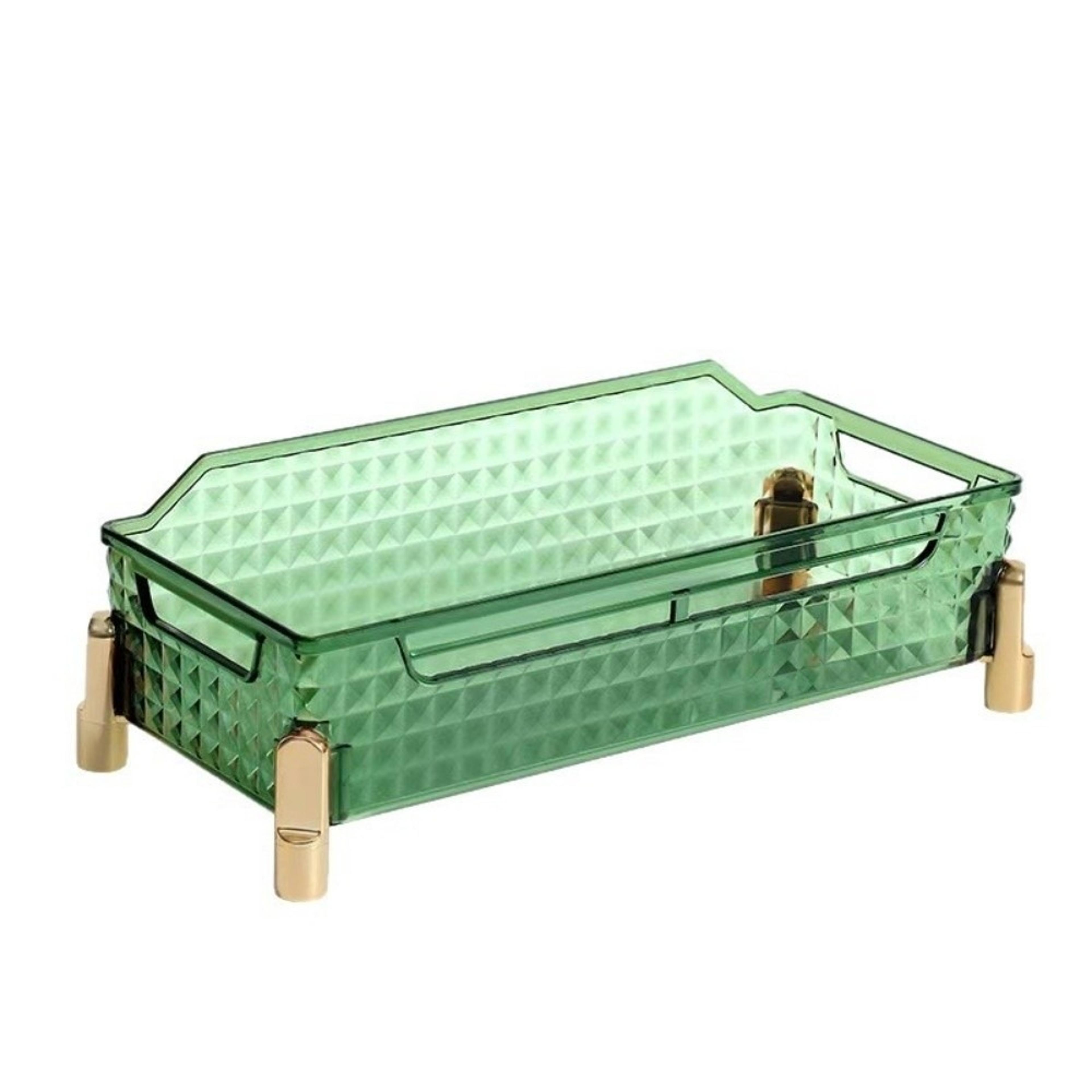 luxe clear makeup organizer large capacity cosmetic storage box for vanity & skincare