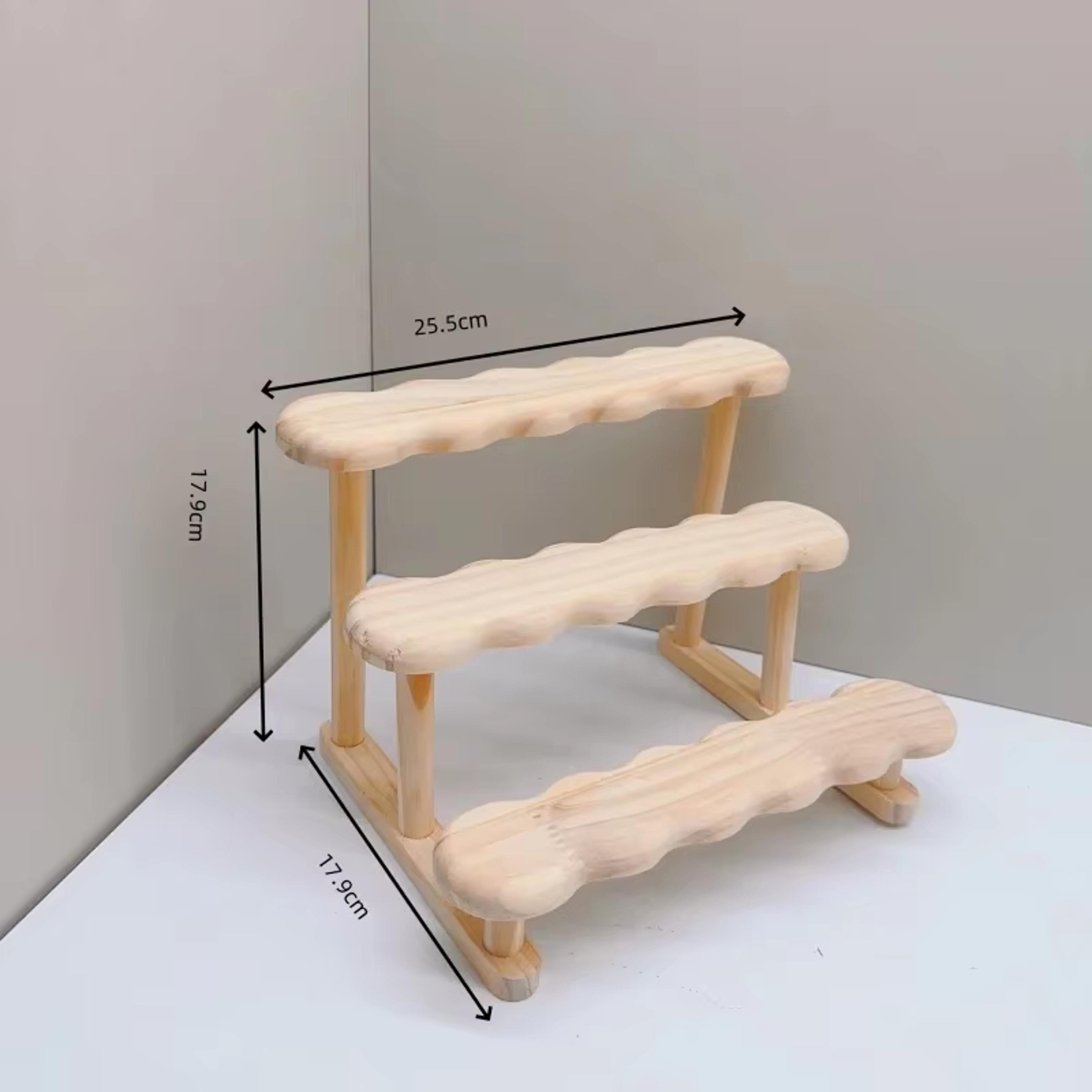 wooden display riser and perfume organizer for collectibles & decor