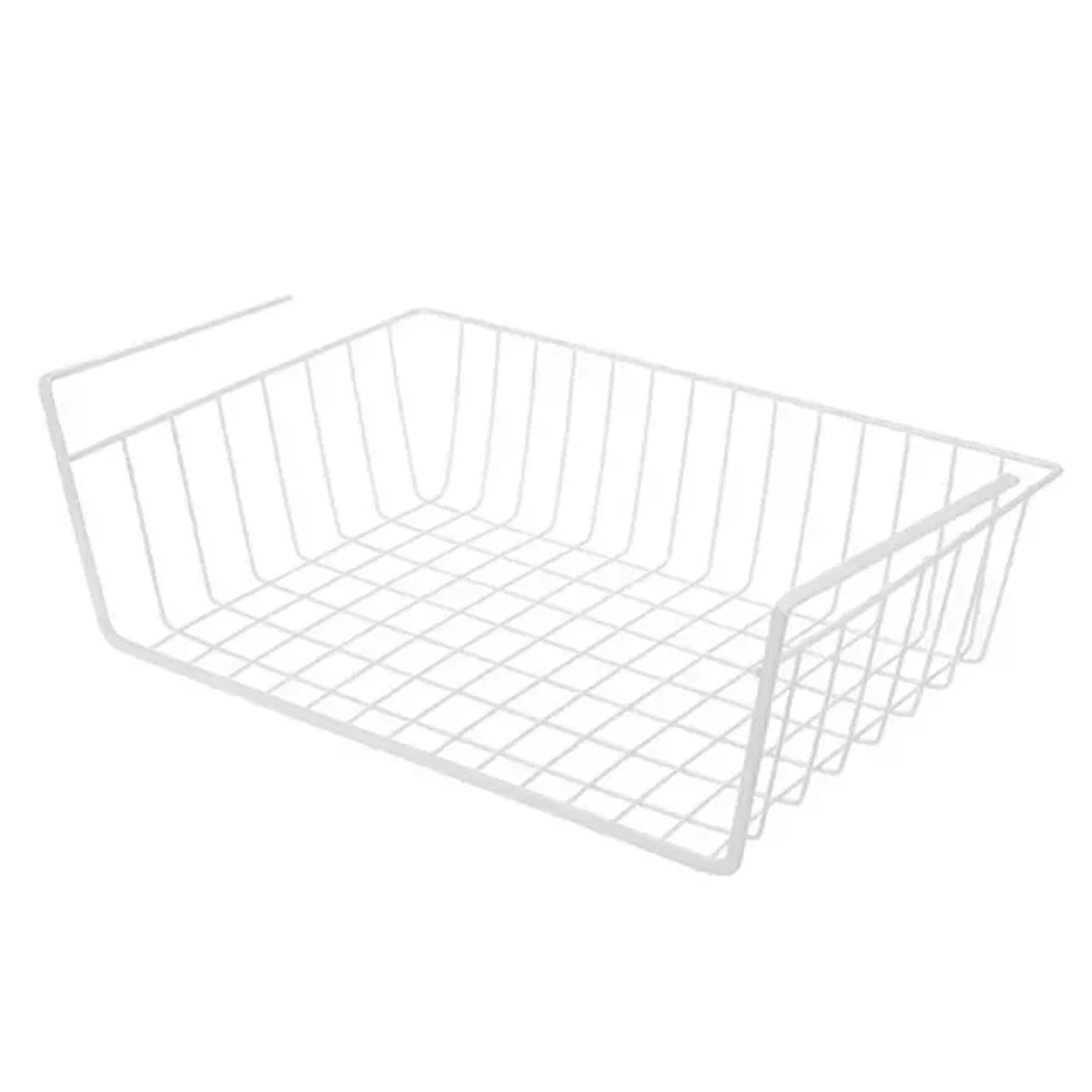 space saving under shelf basket hanging wire shelf organizer for closet, cabinet & desk