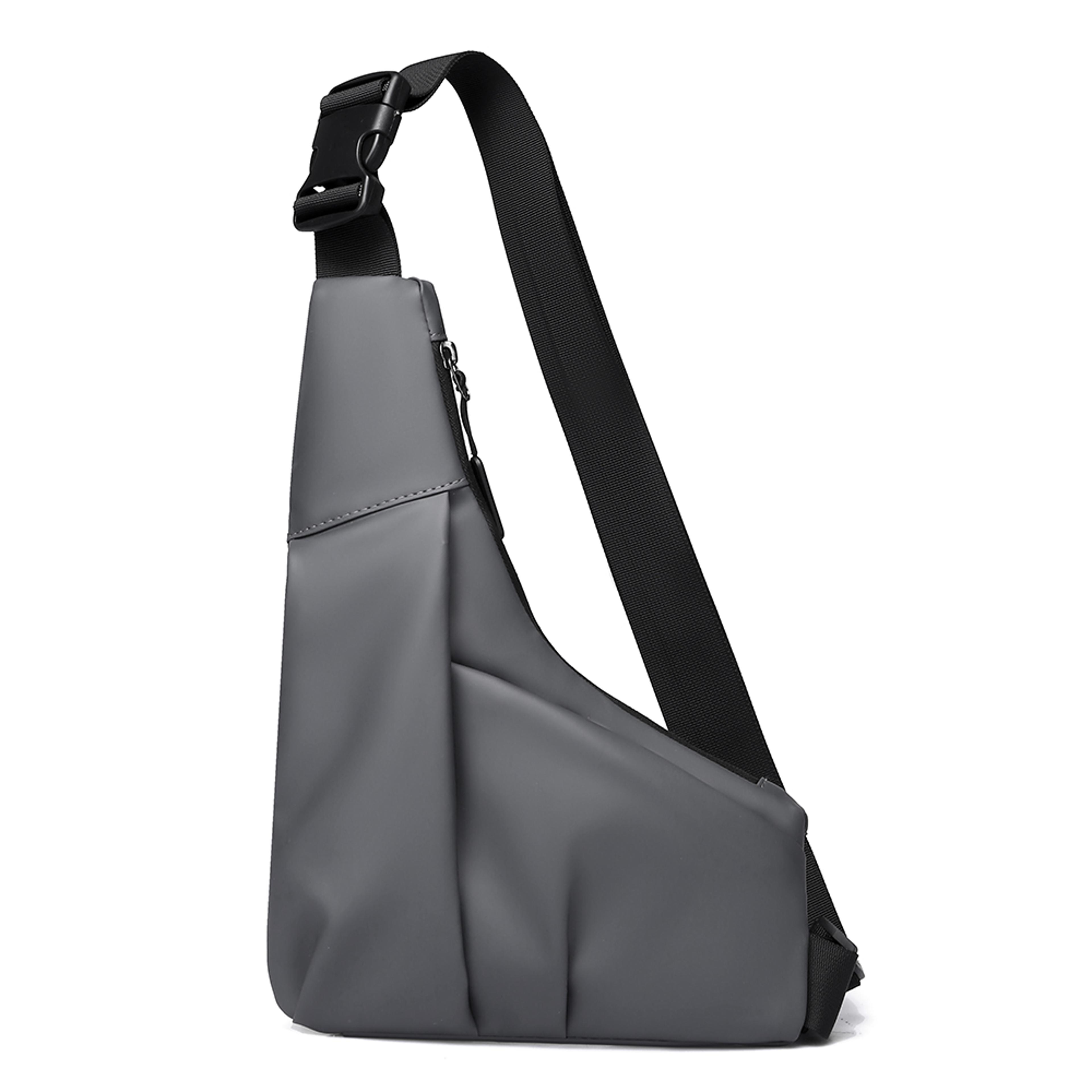 anti theft triangle crossbody bag for men adjustable travel chest sling bag