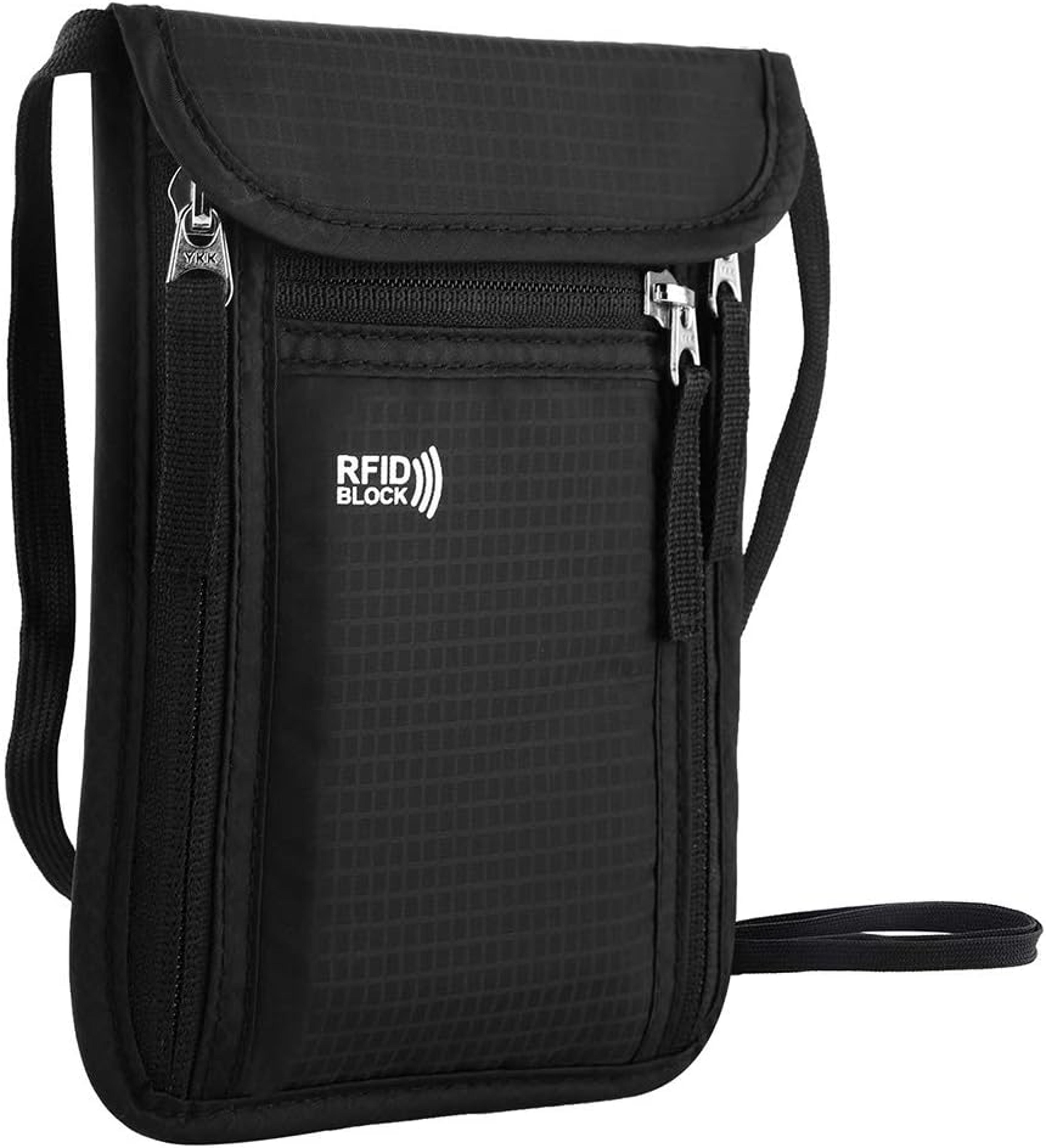 secure rfid travel neck wallet and family passport holder organizer