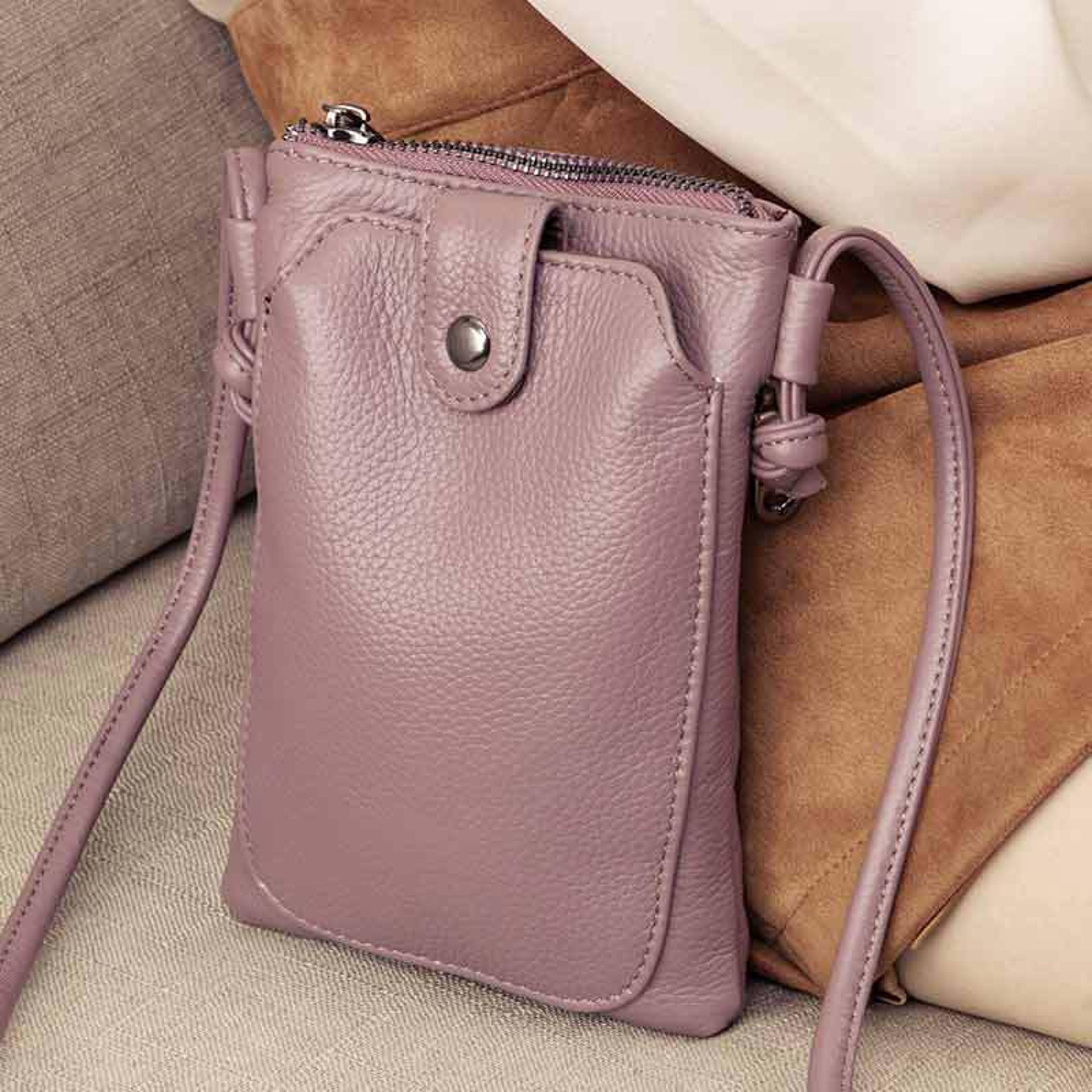 womens pu leather crossbody bag mini phone wallet shoulder purse with double layer buckle