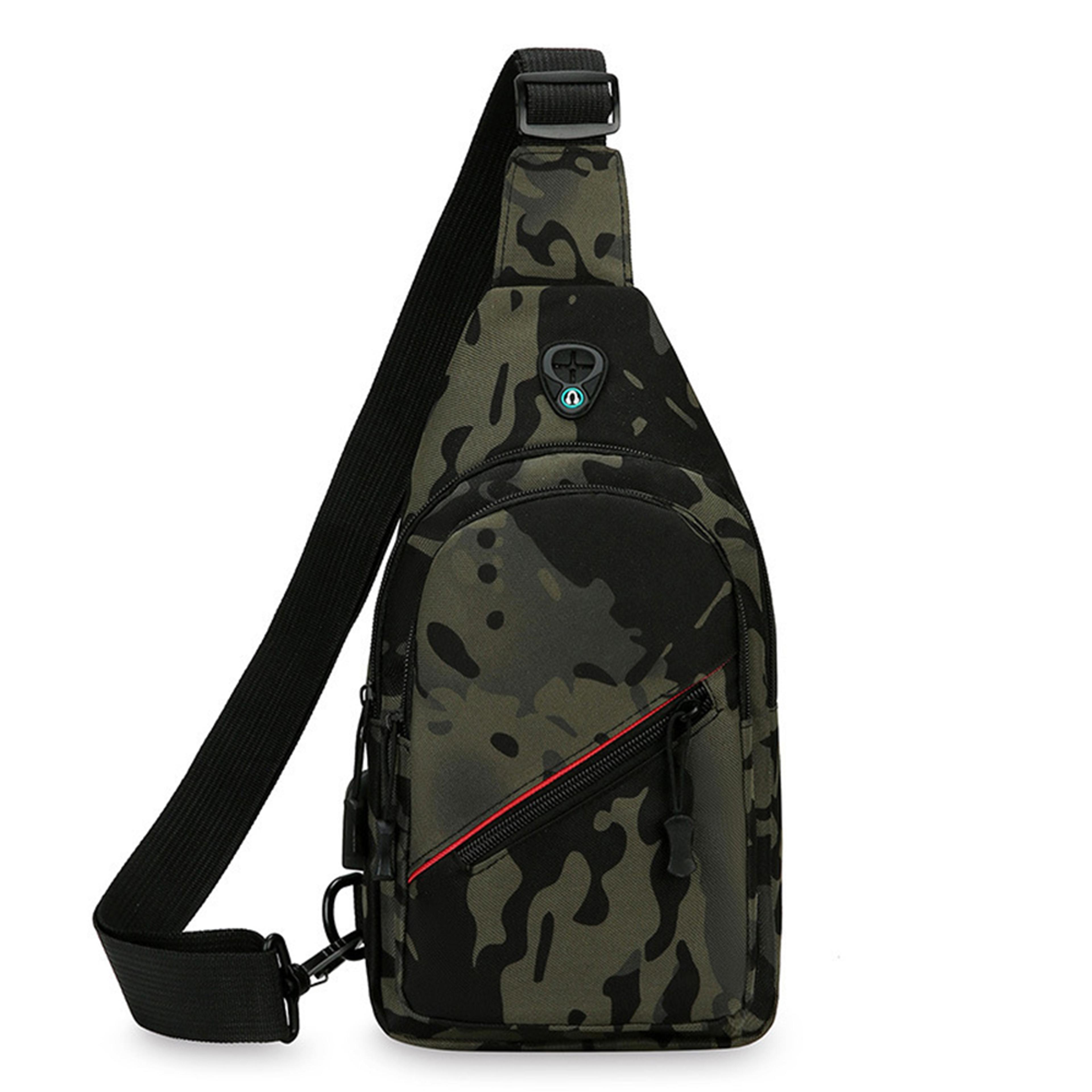 mens camouflage chest bag tactical sling bag for travel and everyday carry