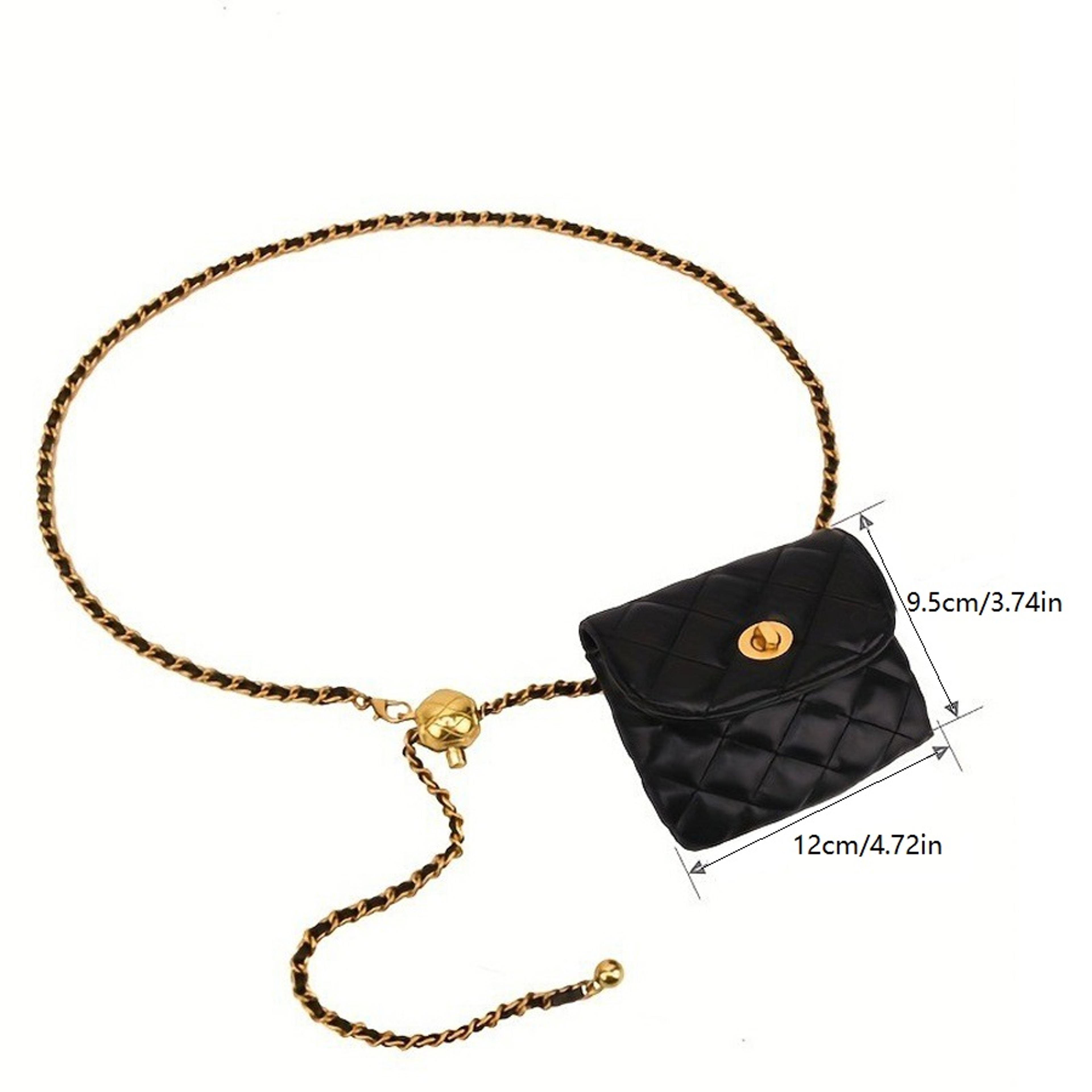 chic quilted mini crossbody bag for women with gold chain belt style