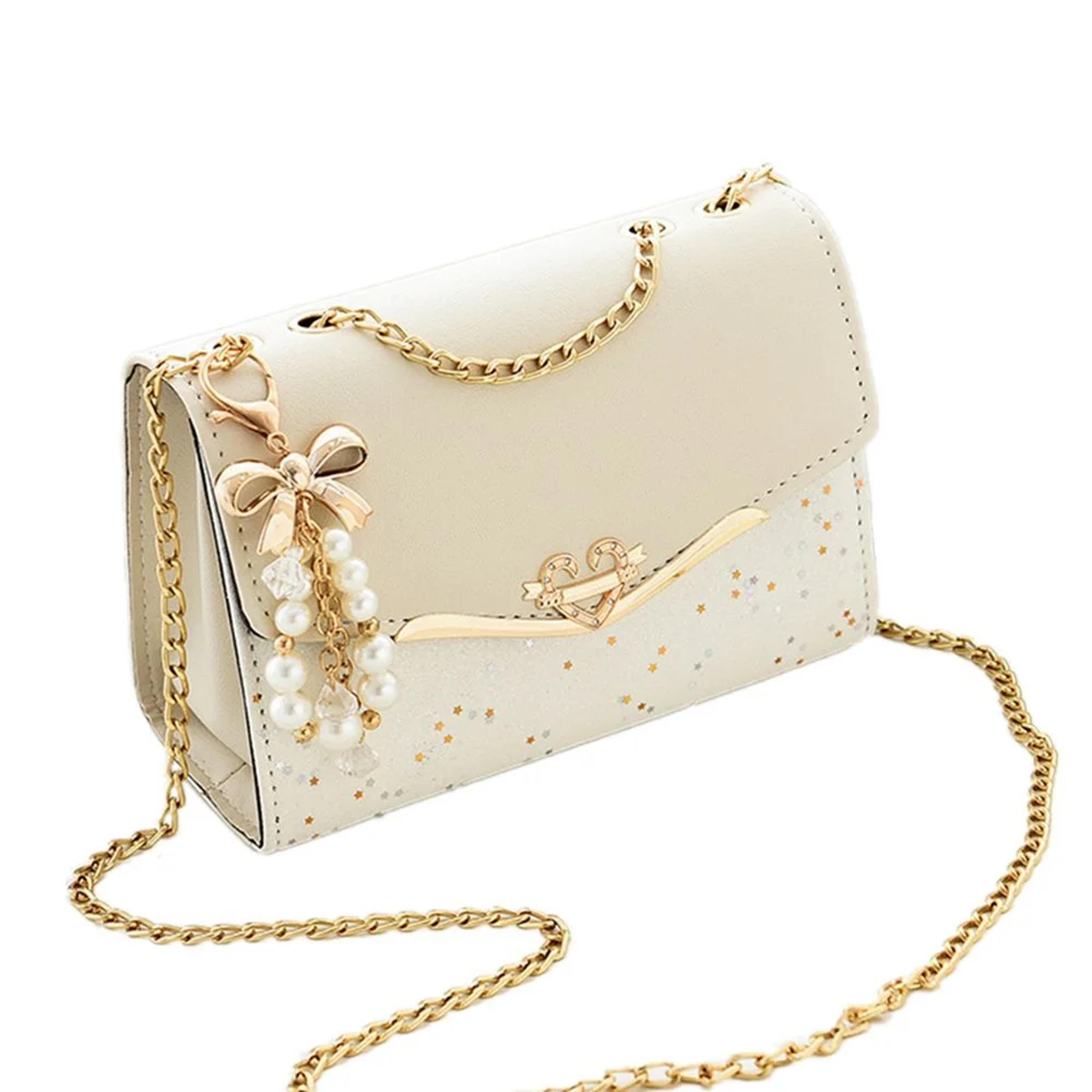 sparkle chic sequin crossbody bag for women with tassel and pu leather finish