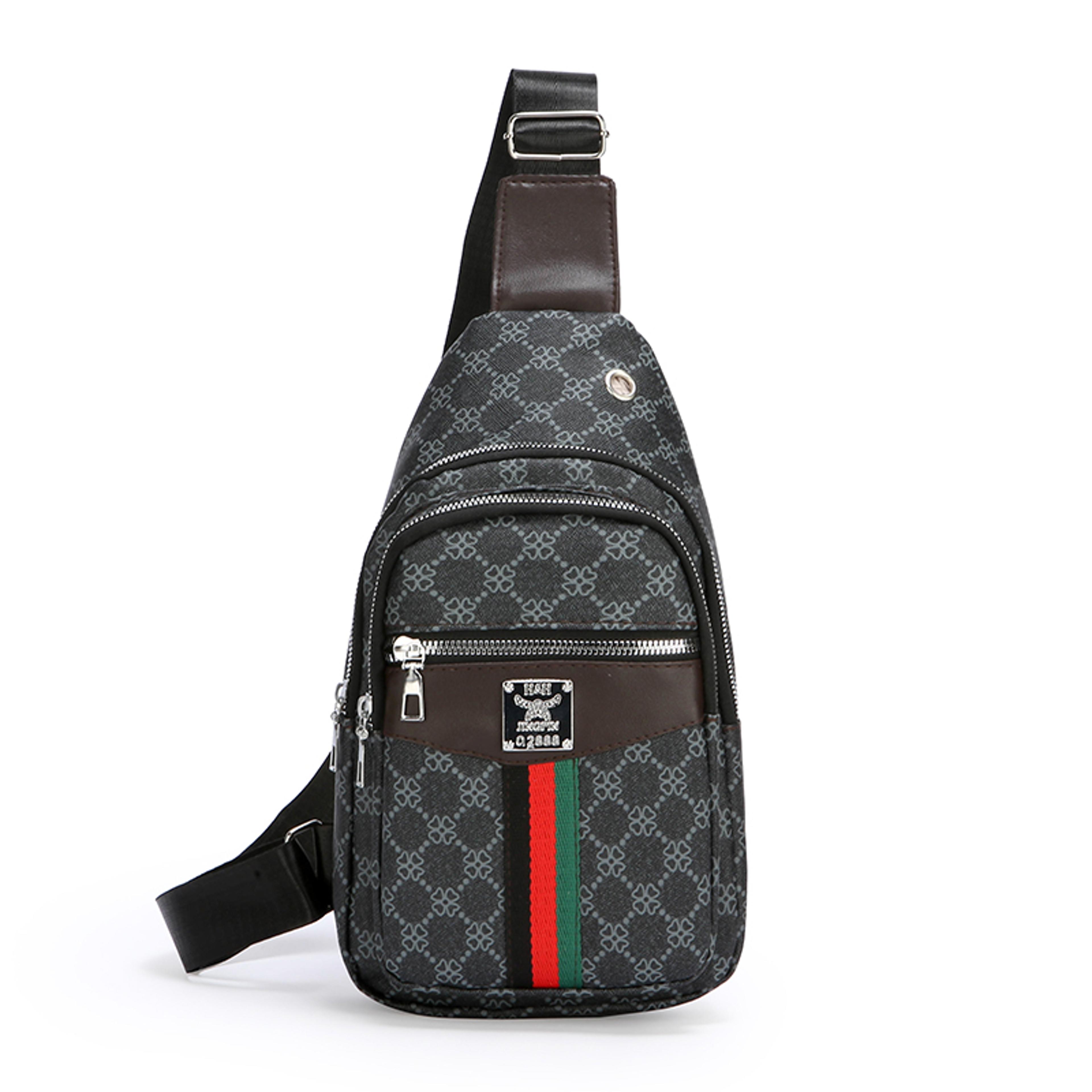 mens crossbody sling bag with multi pocket storage, usb port and earphone hole