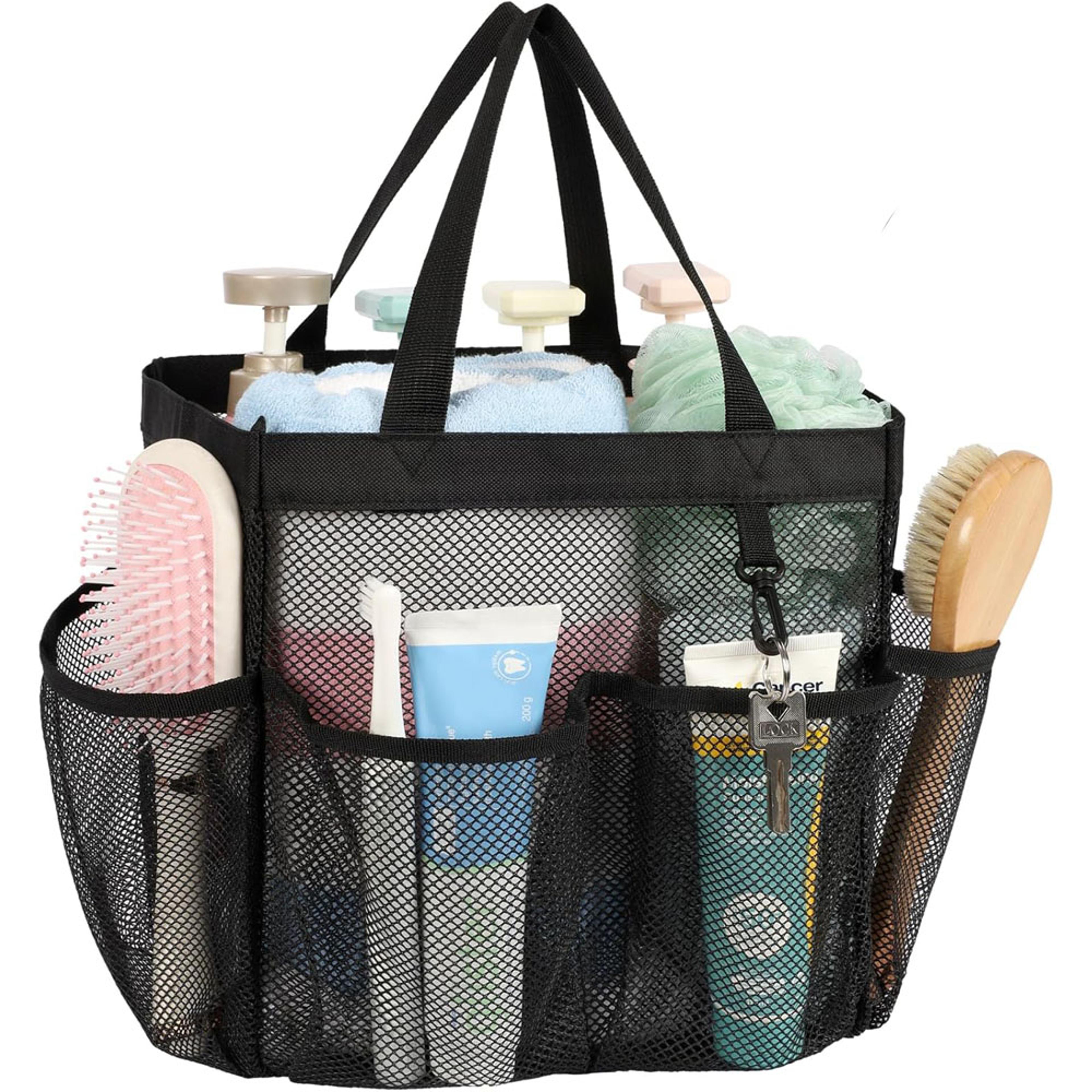 quick dry mesh shower caddy with pockets for dorm, gym and travel