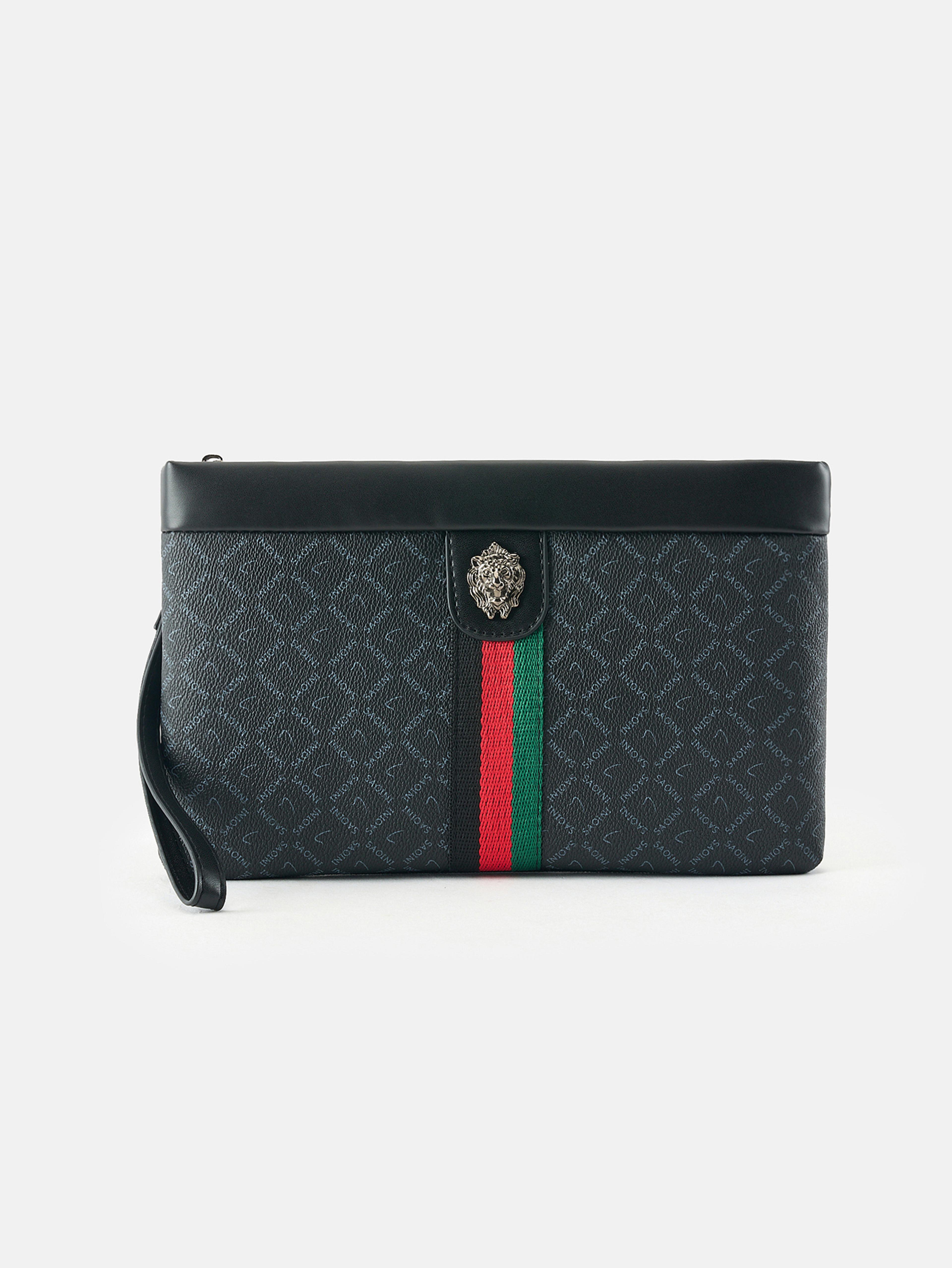 mens business clutch bag large capacity pu leather envelope pouch