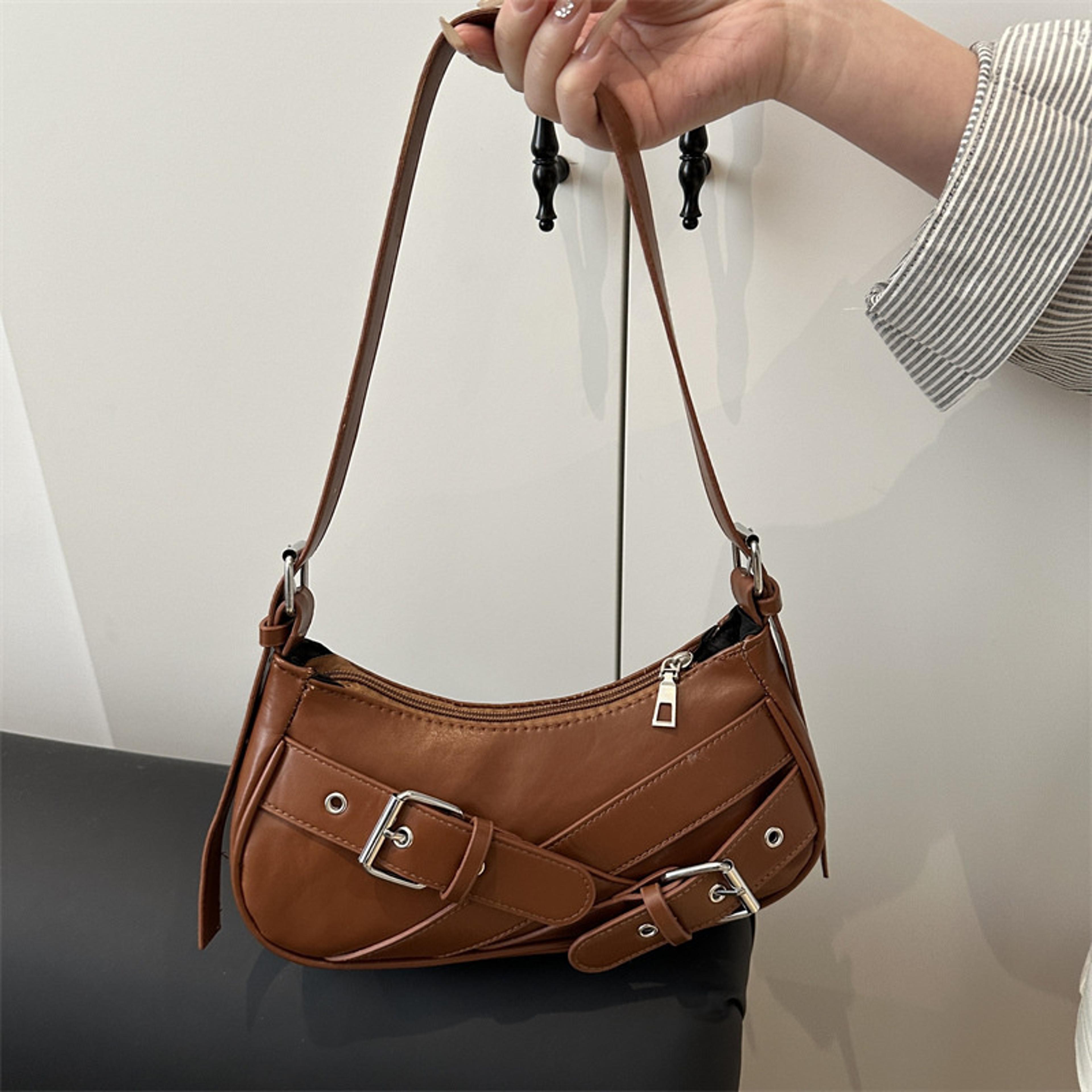 vintage shoulder bag for women small pu leather underarm purse