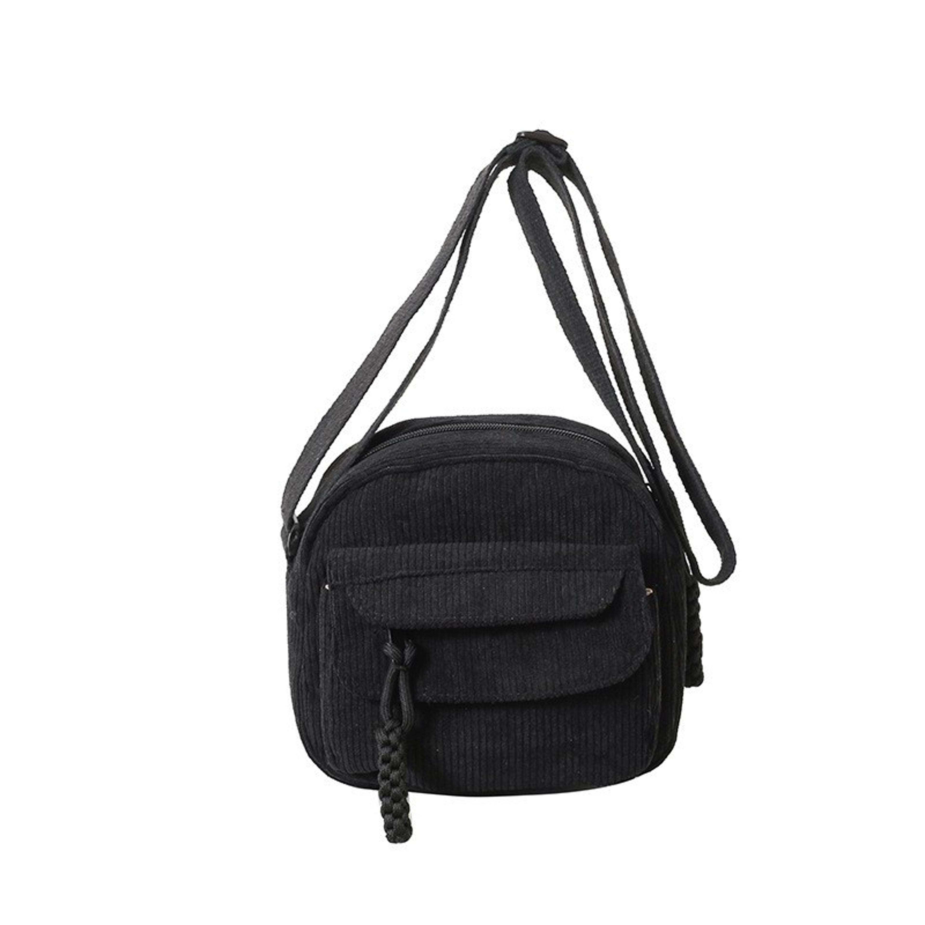 corduroy crossbody bag for women with multi pockets and adjustable strap