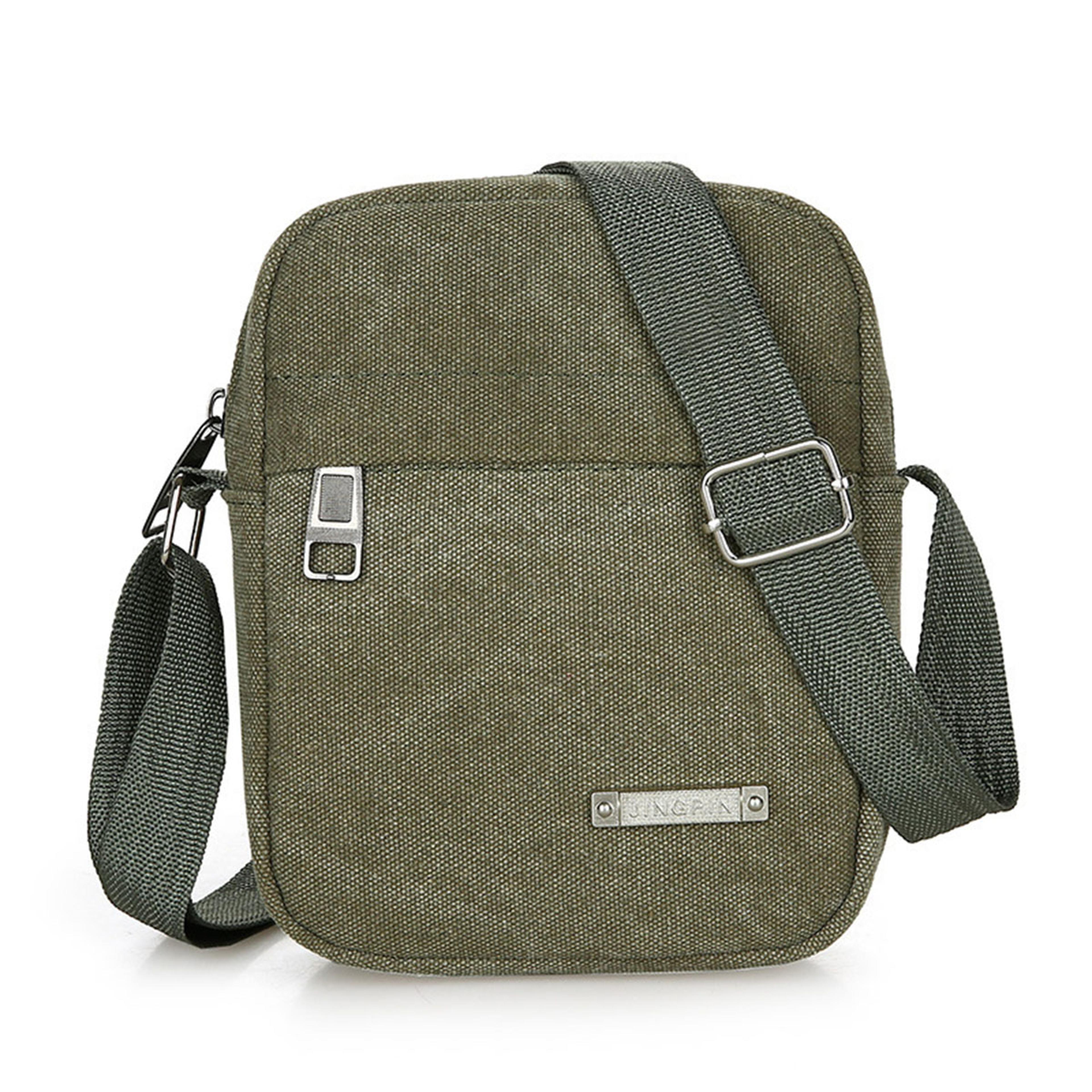 mens canvas crossbody bag compact shoulder phone pouch for everyday carry