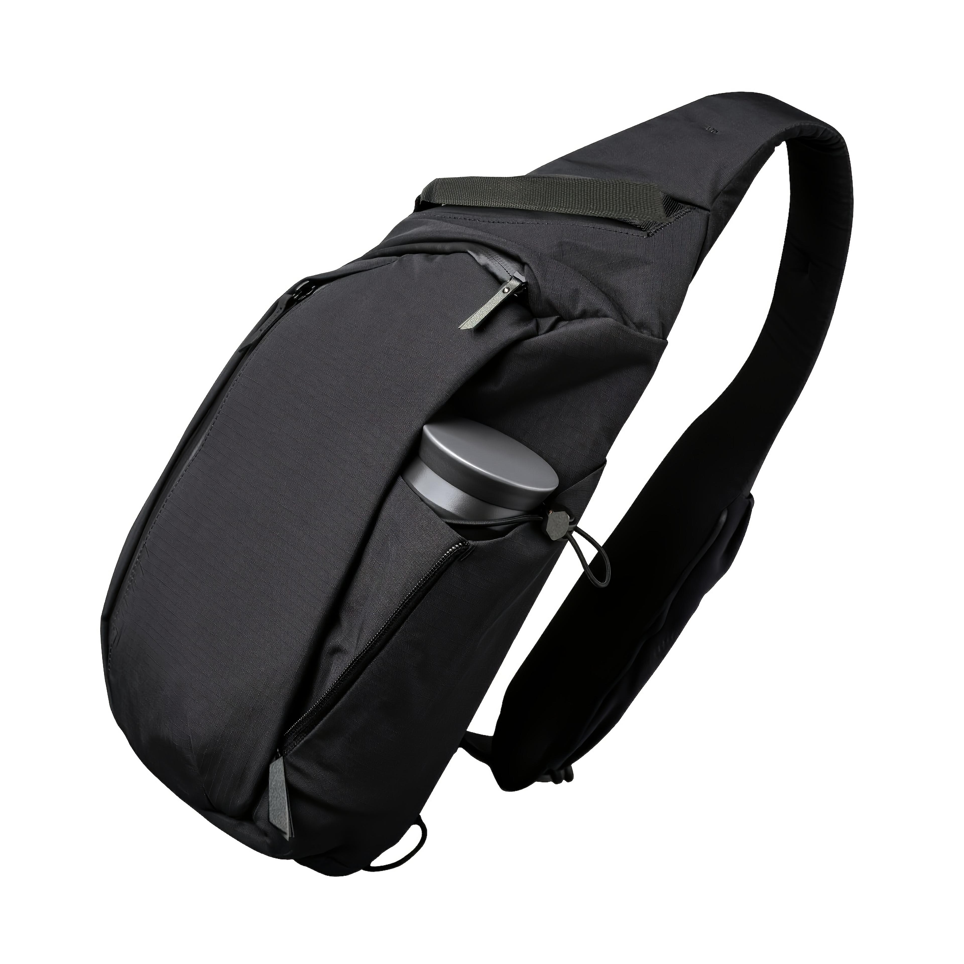 right shoulder crossbody sling bag with tablet sleeve and water bottle pocket