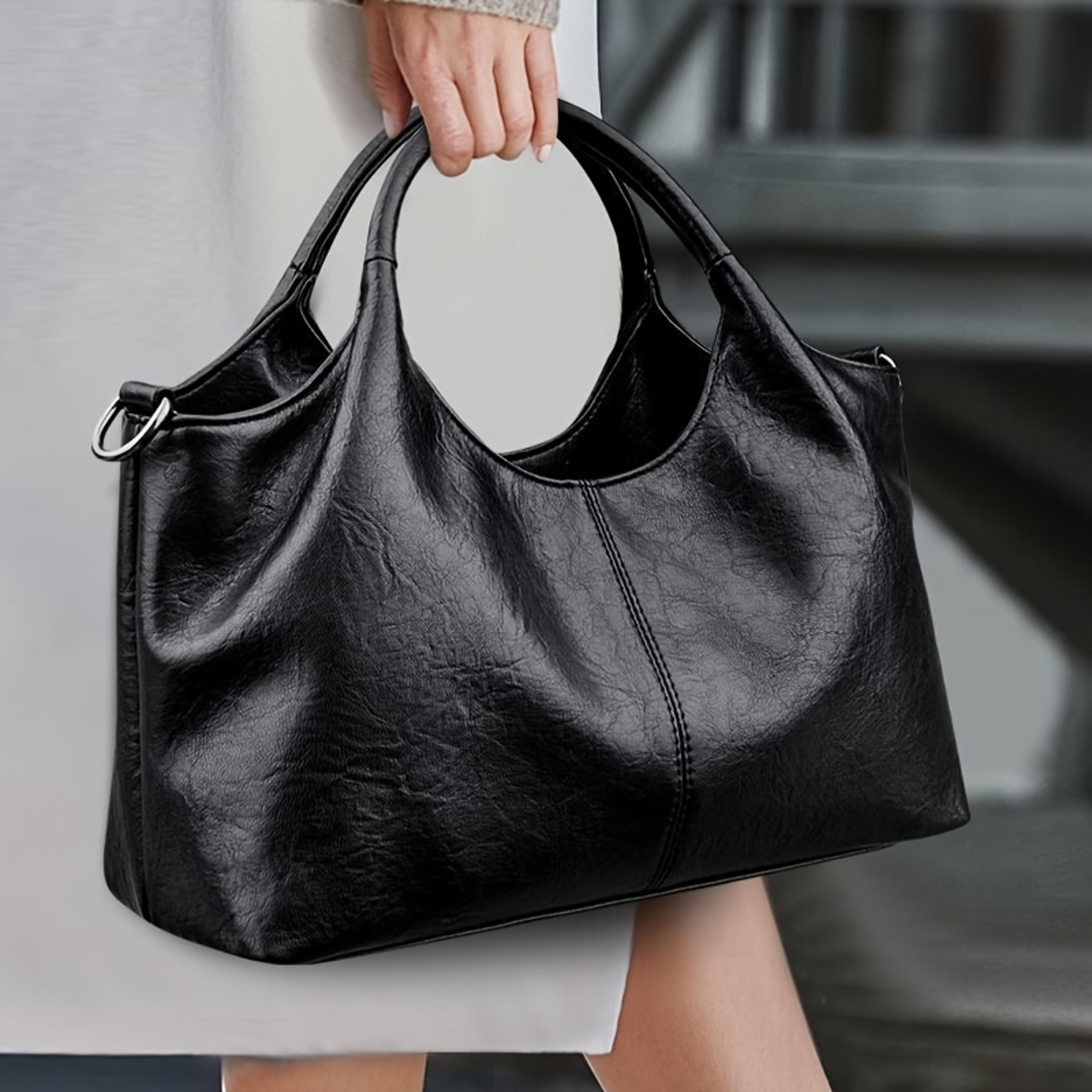 elegant womens handbag with detachable crossbody strap and large capacity