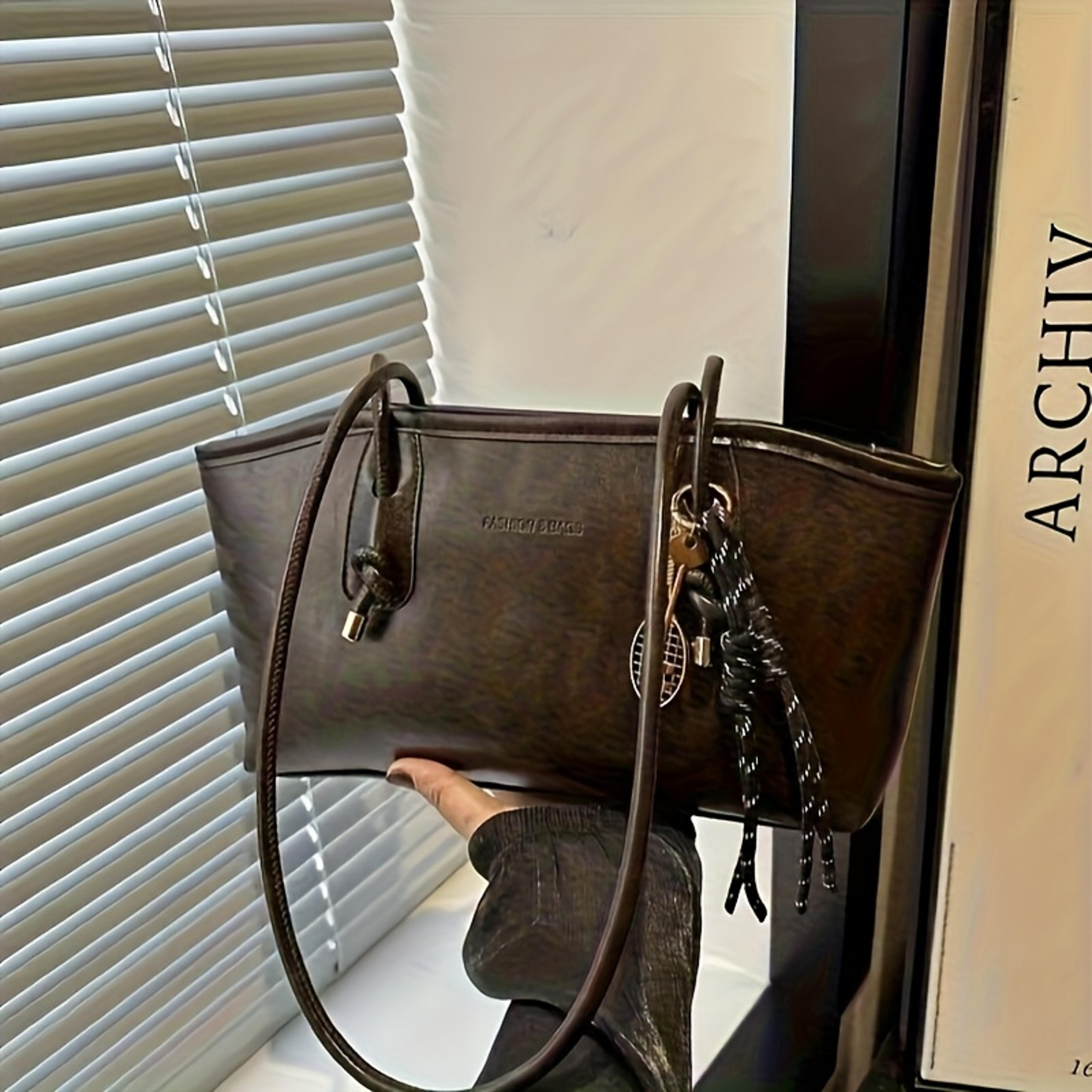 chic soft leather tote bag for women convertible shoulder handbag for work, travel & everyday style
