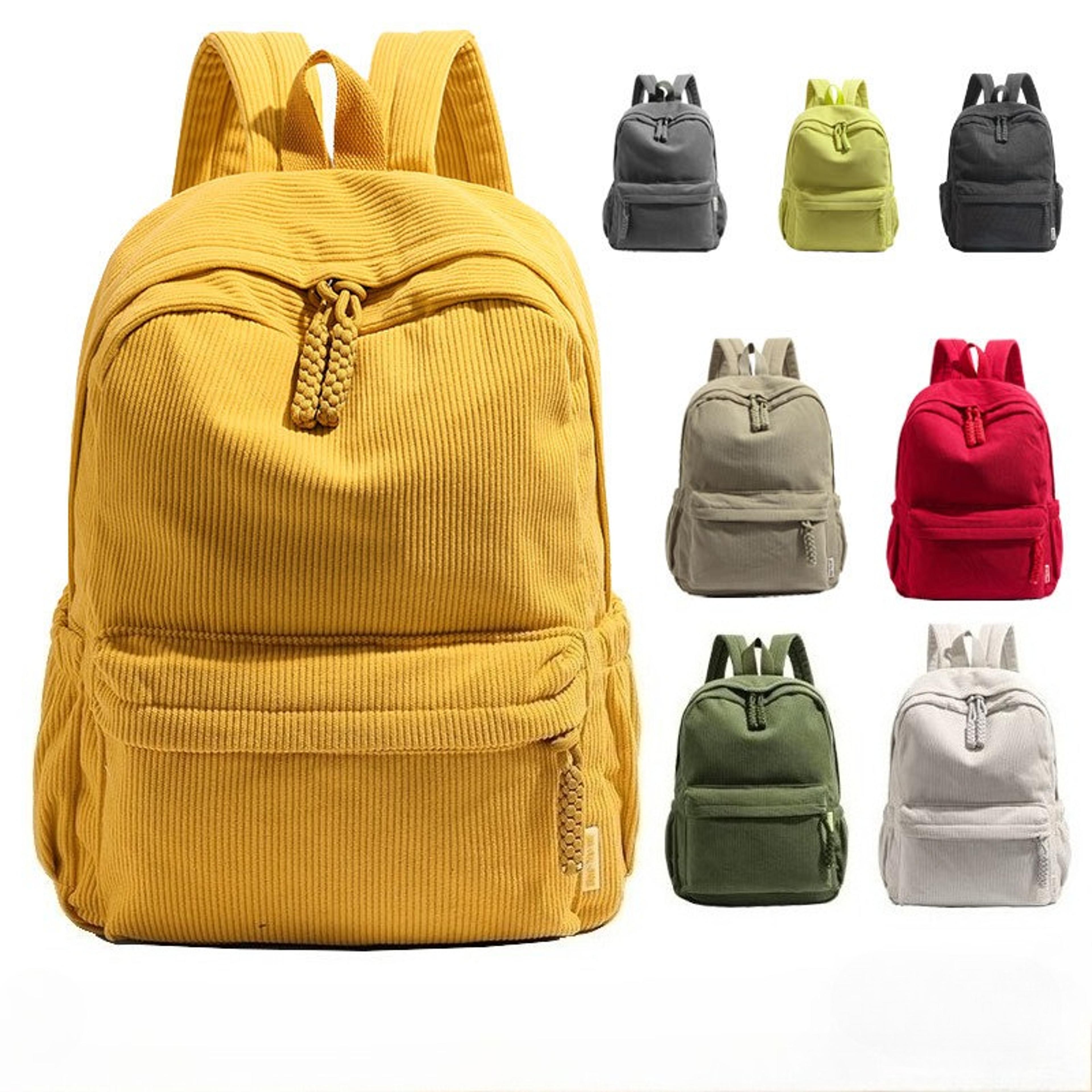 neutral corduroy large capacity backpack for school, travel and everyday use