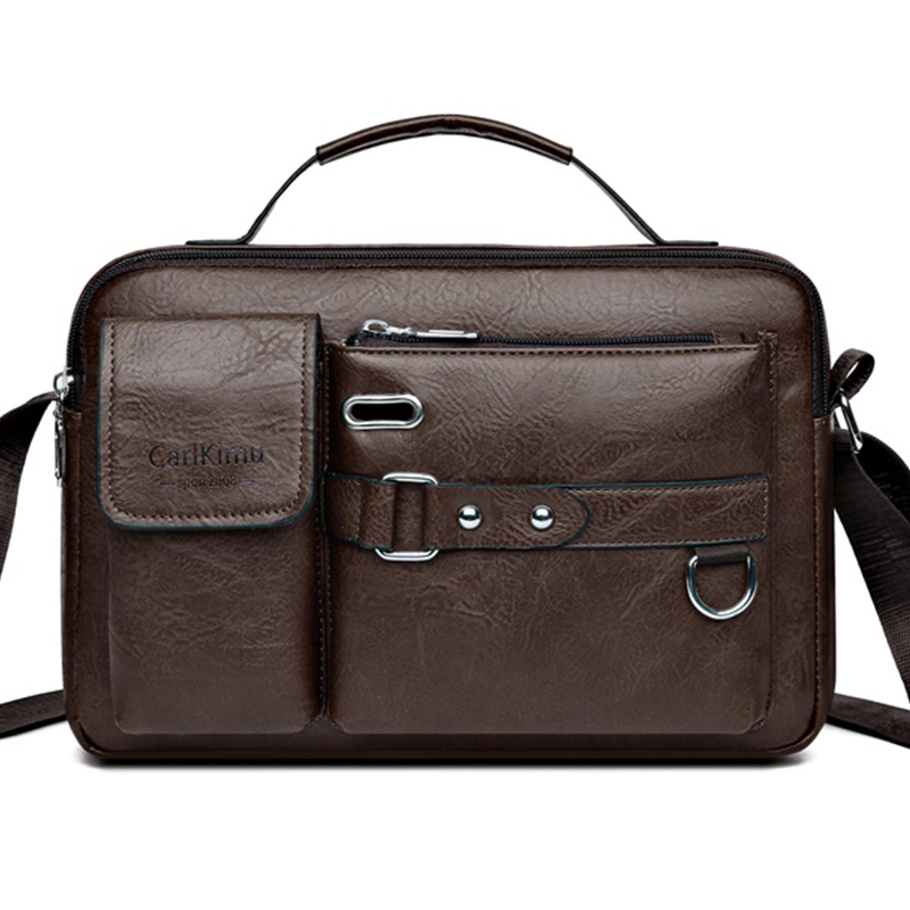 retro mens messenger bag water proof large capacity laptop briefcase