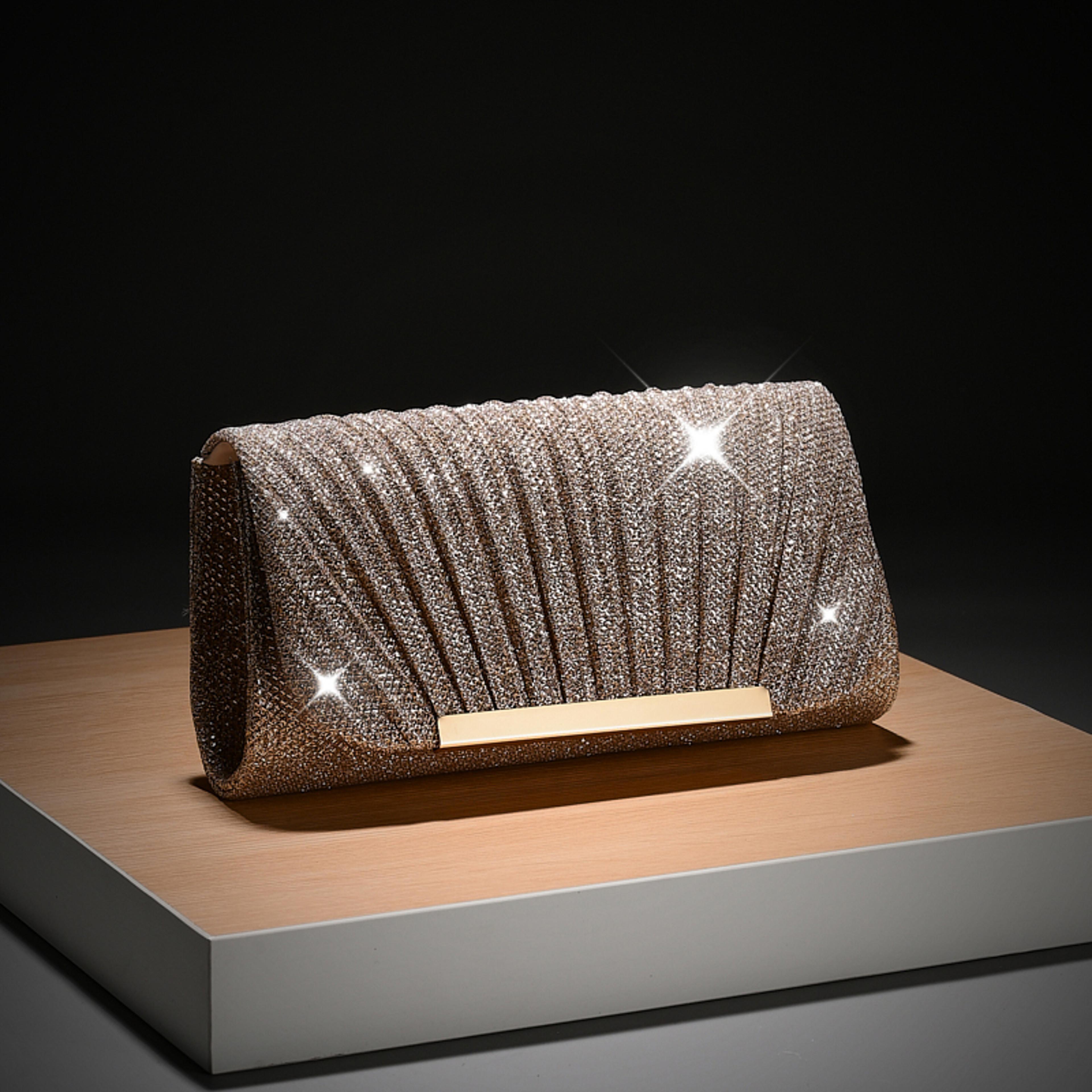 luxury shimmer bridal clutch bag chic envelope evening purse for weddings & parties