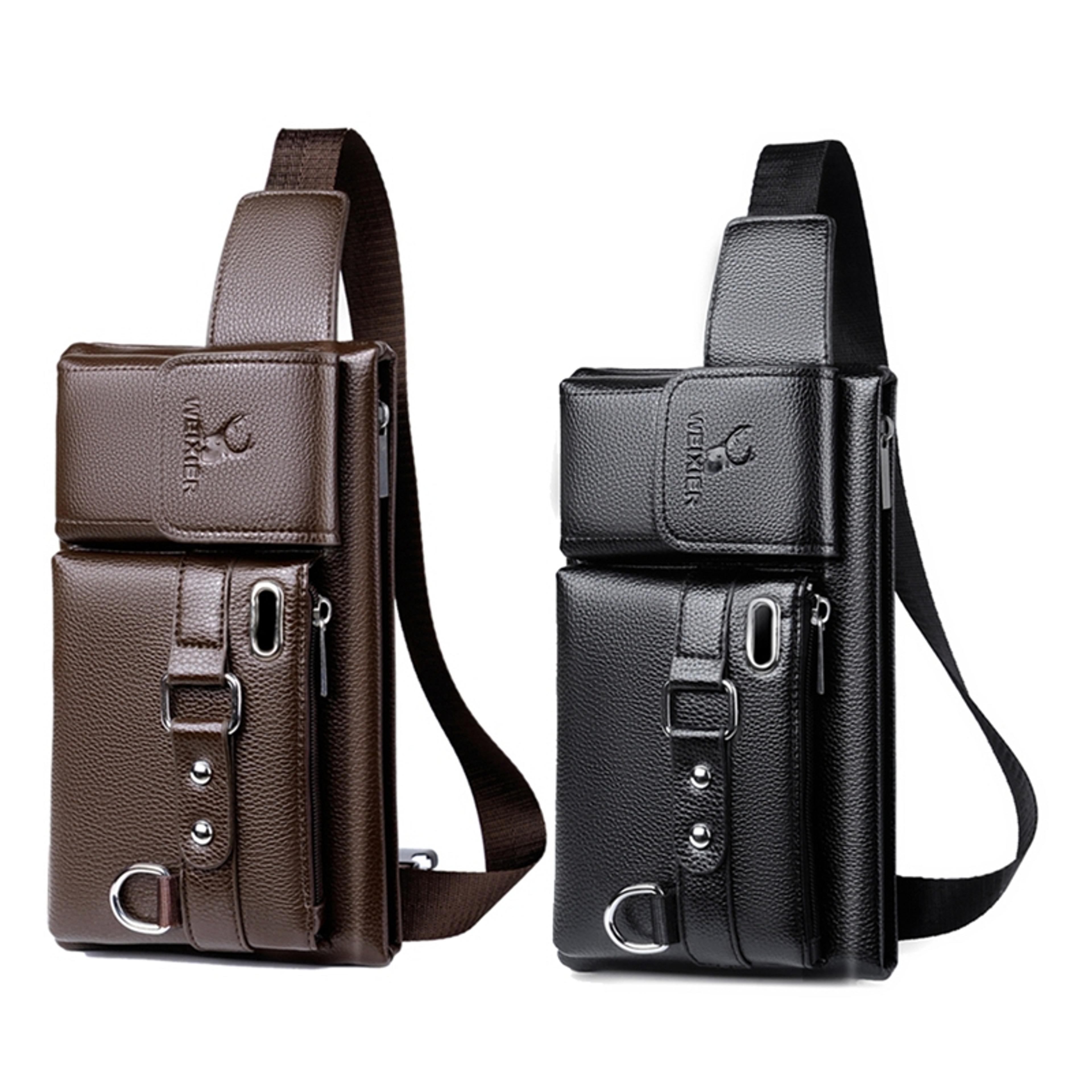 large capacity crossbody chest bag for men and women, multi function running shoulder bag