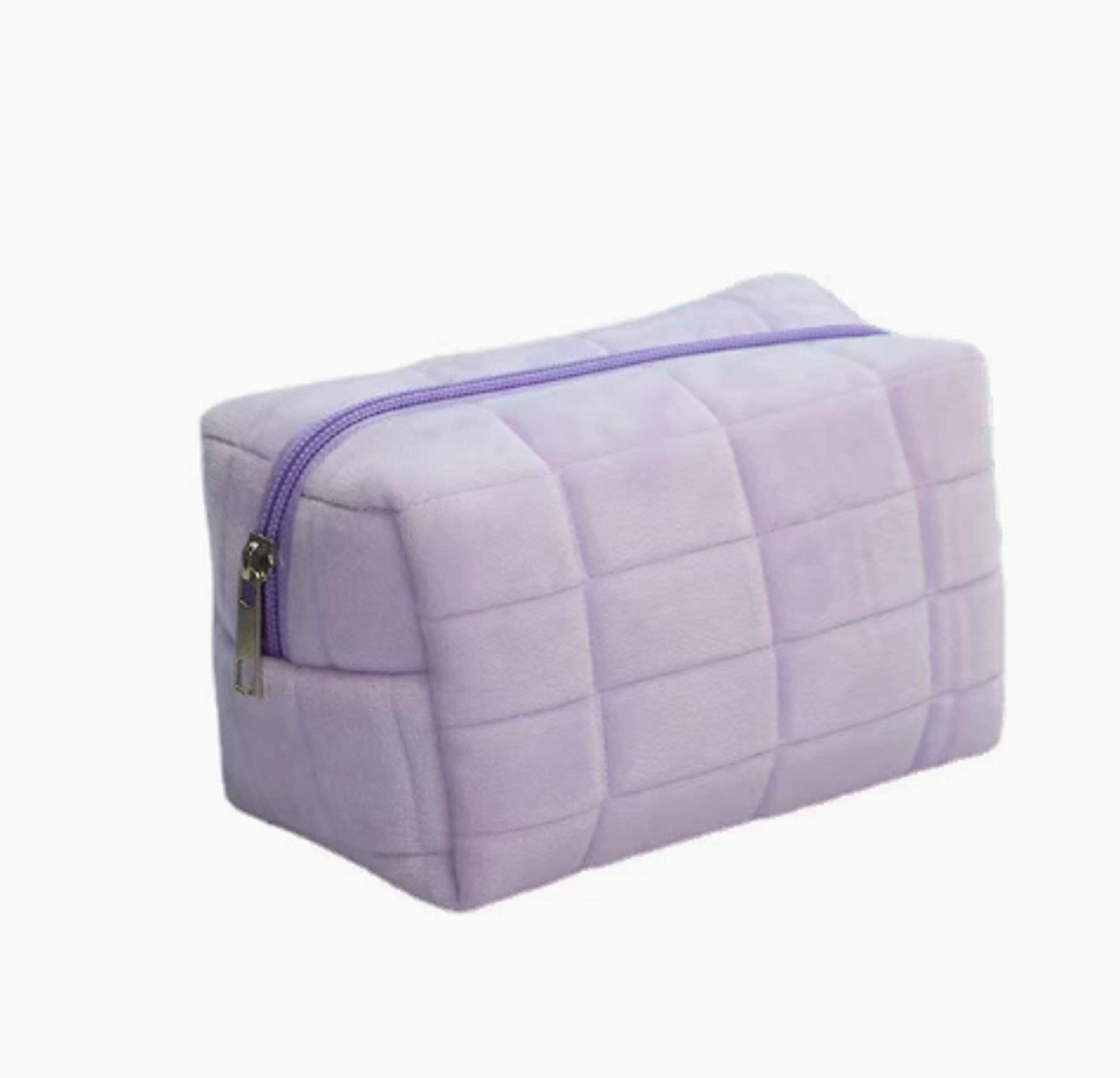 cozy plush makeup bag for women soft travel cosmetic pouch with zipper