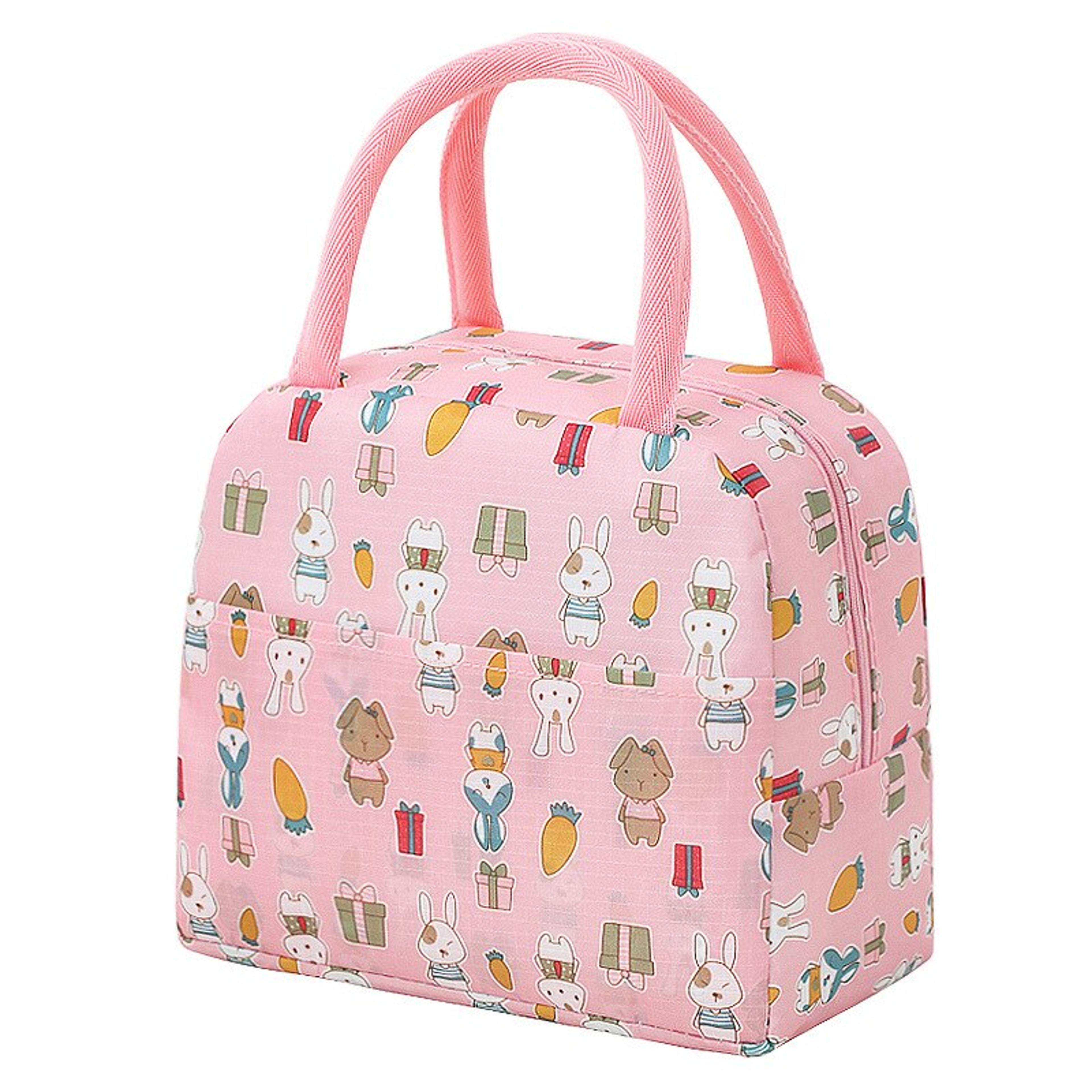 cute cartoon kids insulated lunch bag portable thermal bento tote for school and picnics