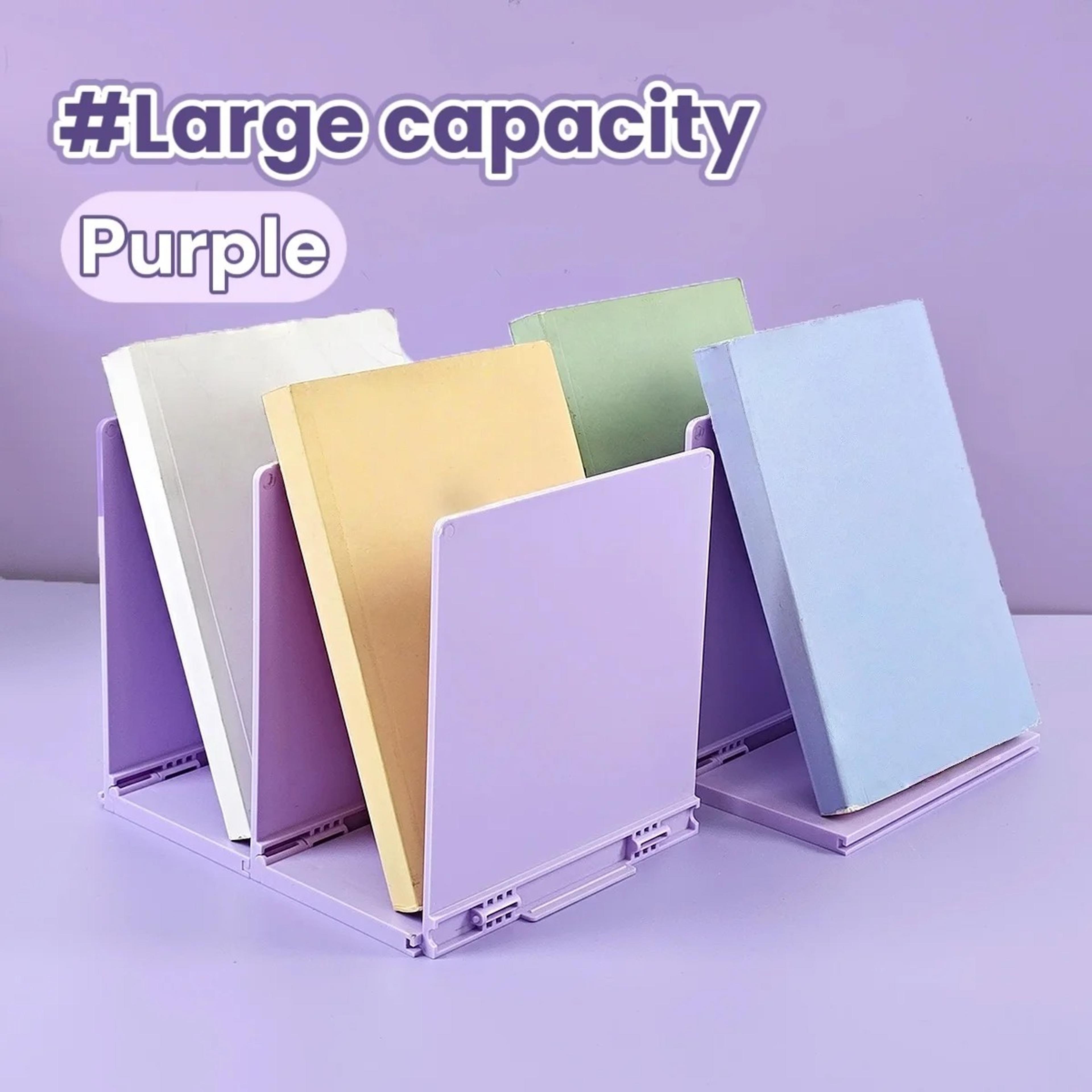 adjustable foldable bookends desktop book organizer and space saving book holder