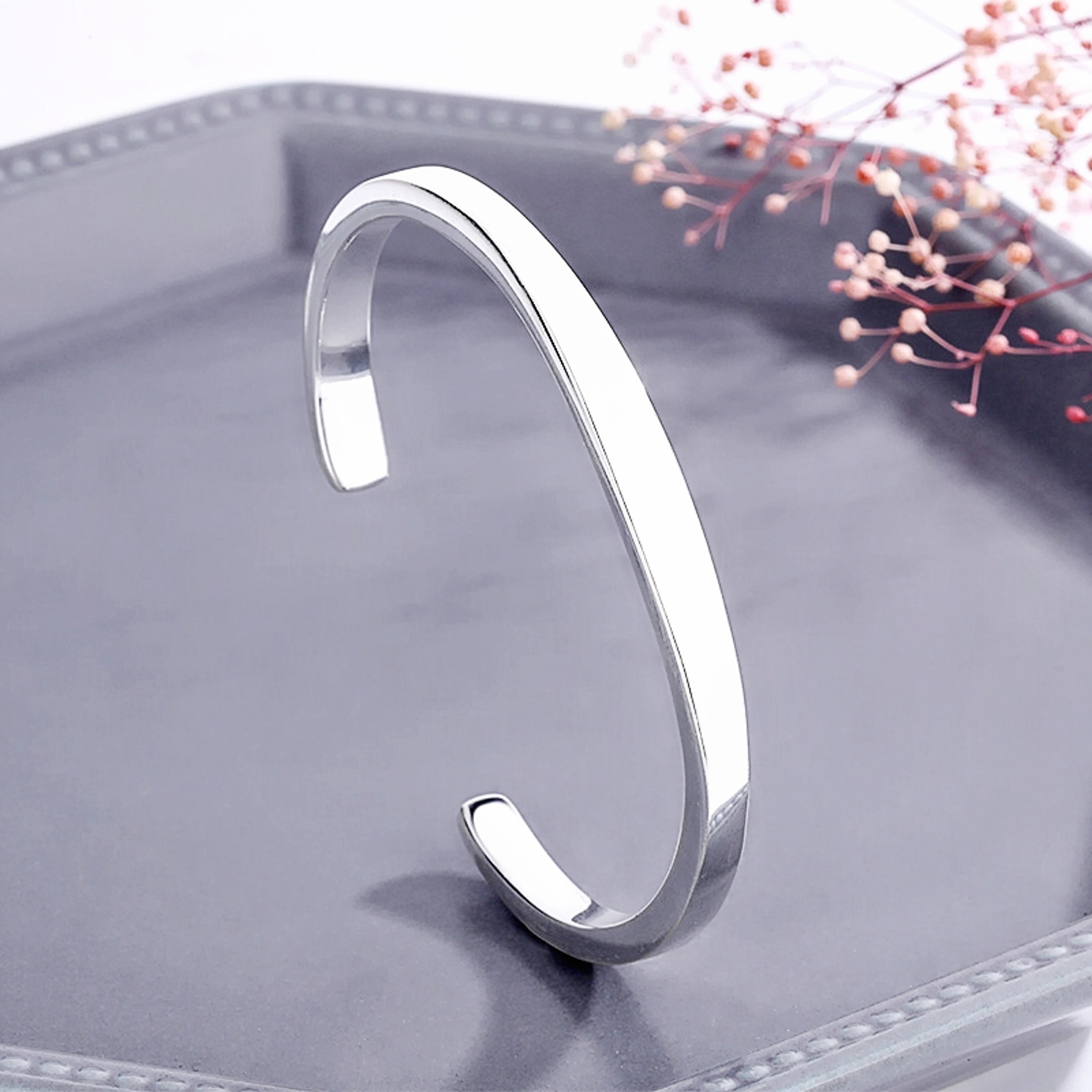 sole memory sterling silver adjustable cuff bracelet for women