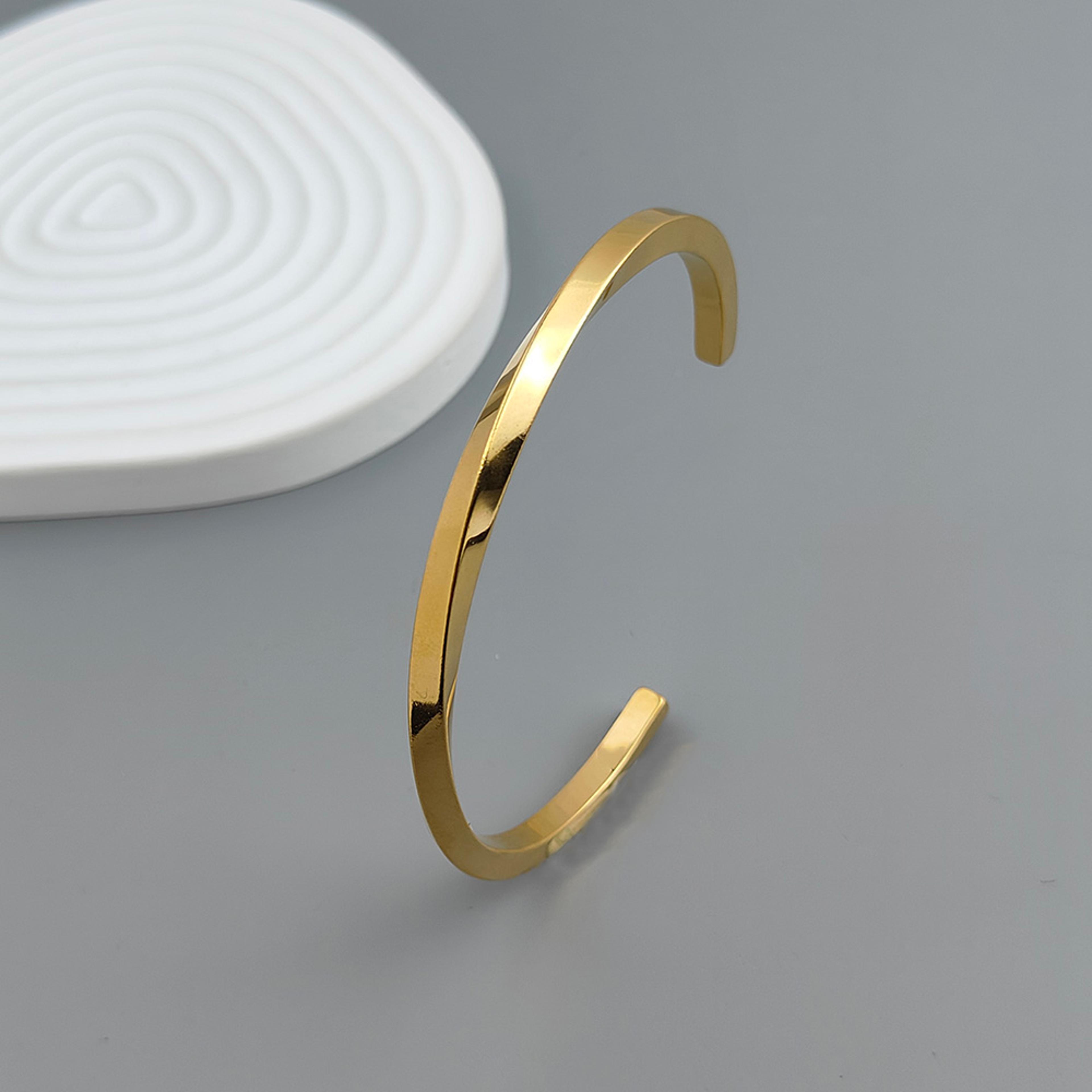 mobius gold plated stainless steel bracelet for women waterproof punk cuff
