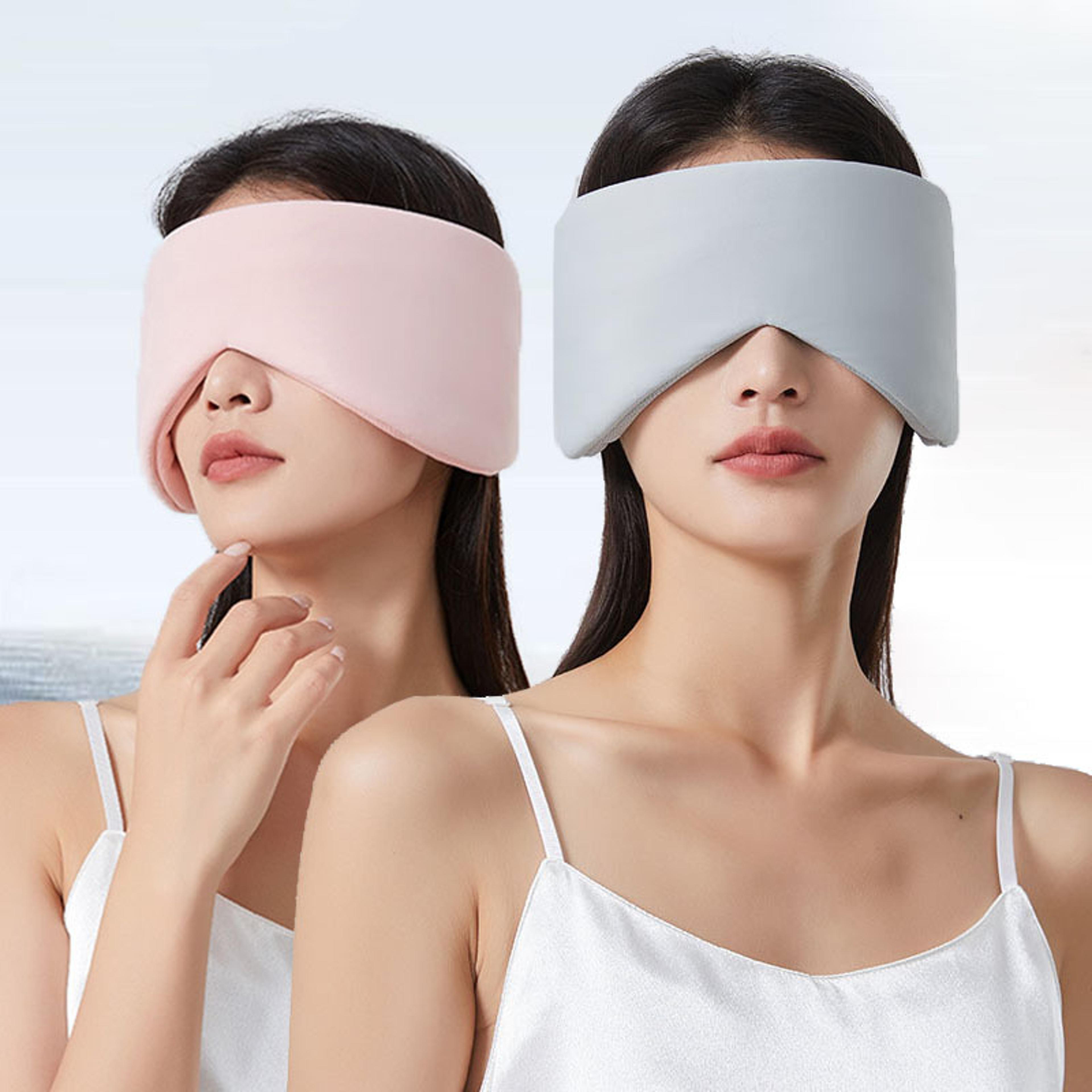 ice silk blackout sleep mask with noise reducing ear coverage