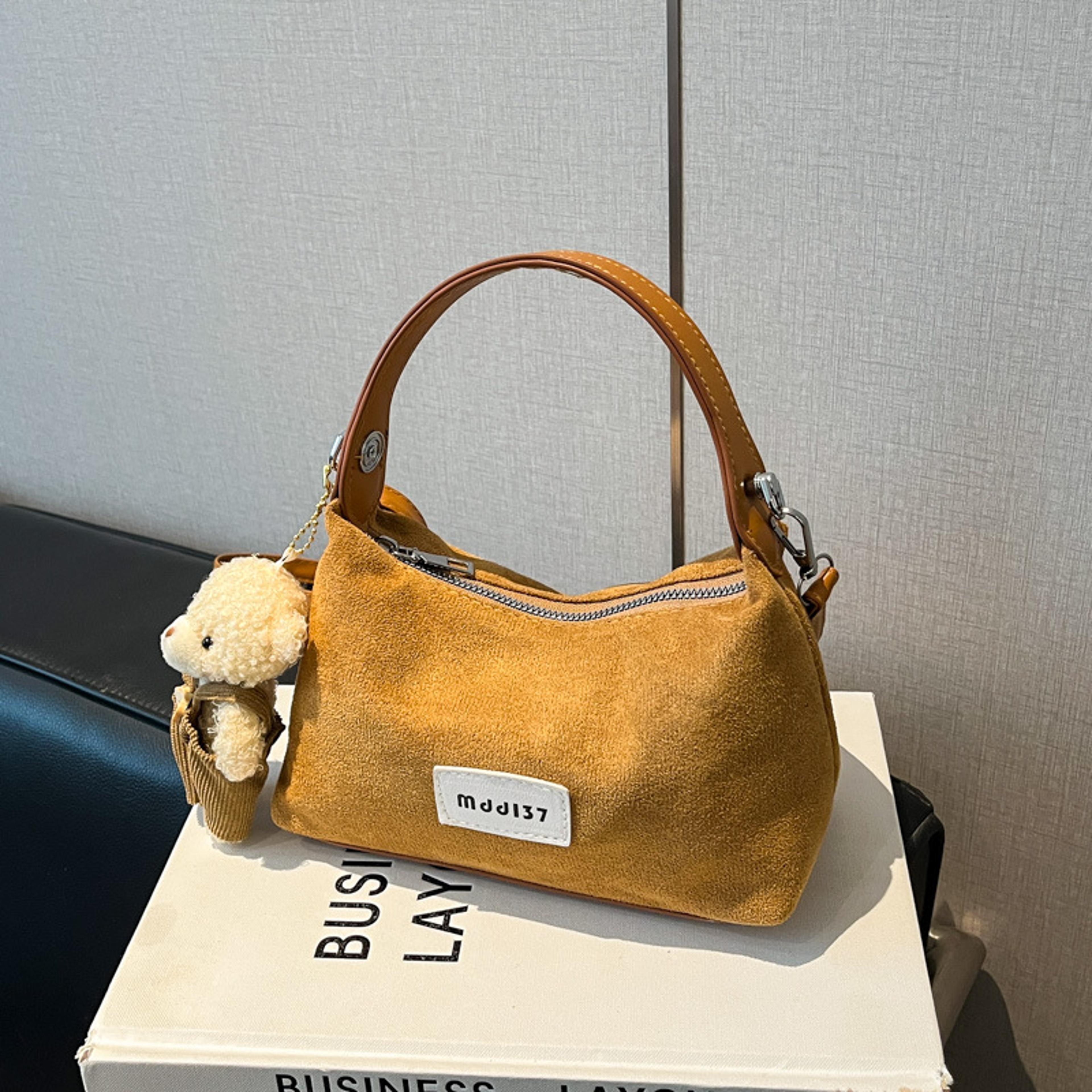denim teddy bear bag mini crossbody purse with detachable strap