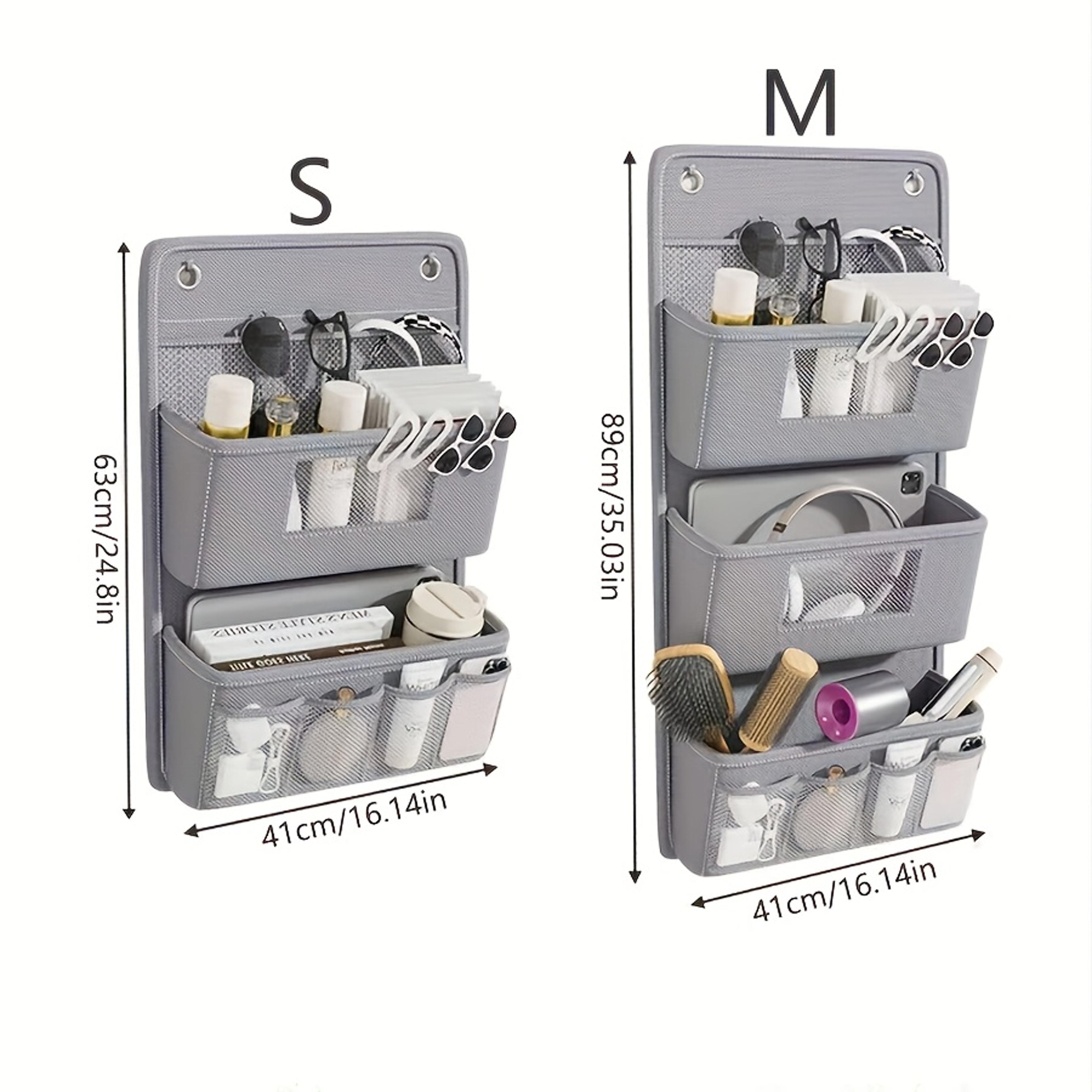 space saving wall mounted storage organizer with clear window and multi compartment pockets