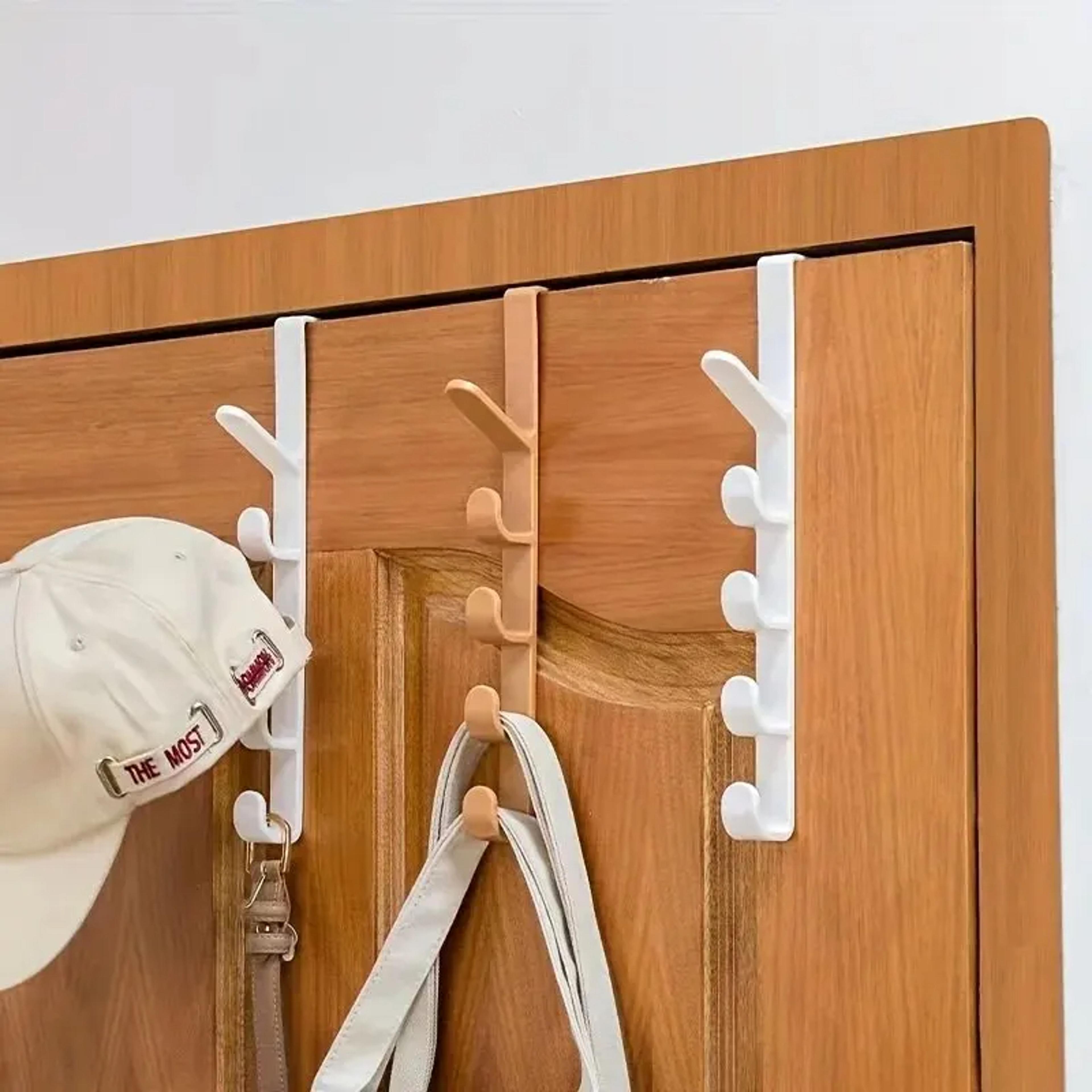 space saving over the door hanger with multi hook clothes & bag organizer