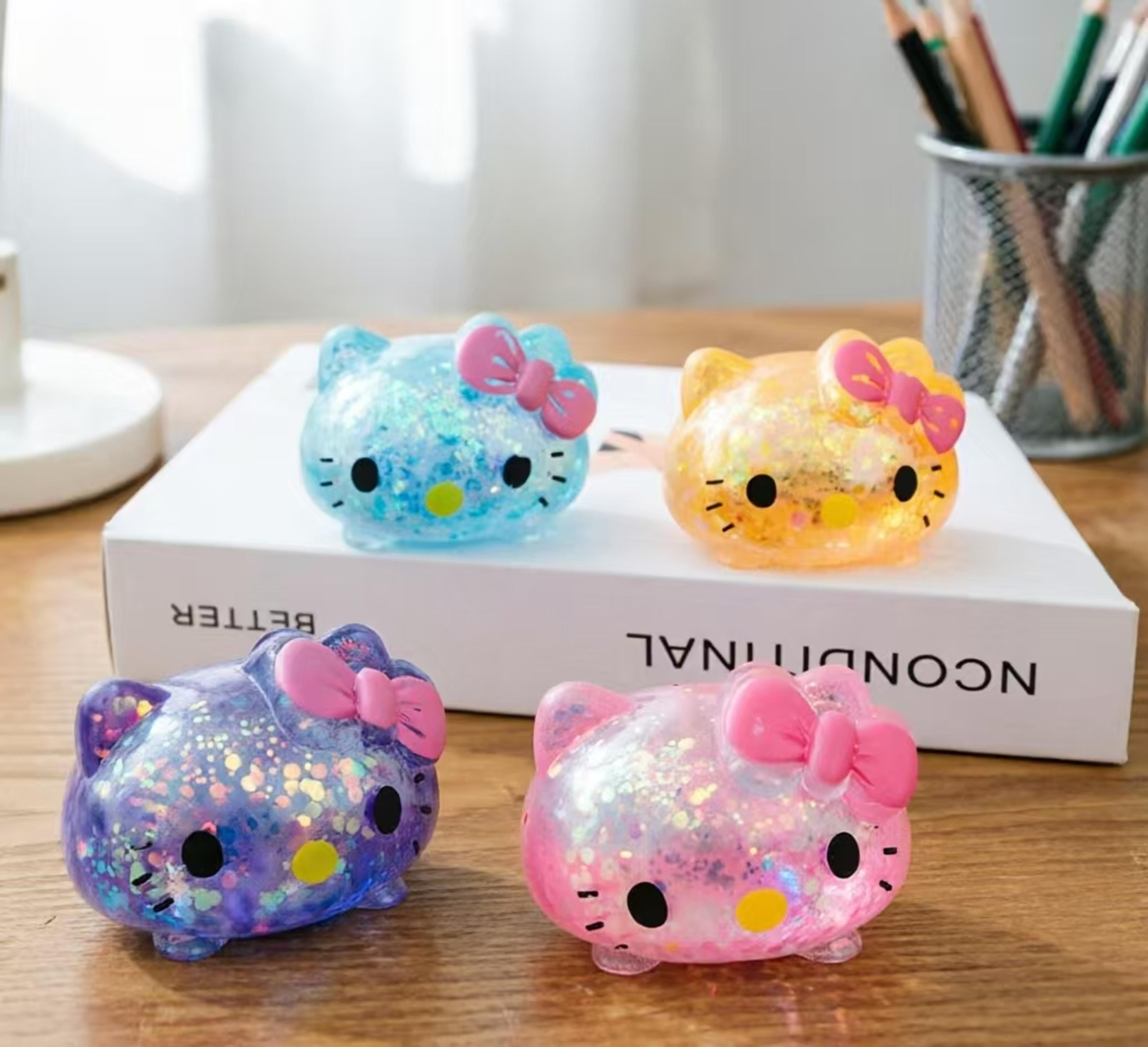 hello kitty glitter squishy stress ball slow rising sensory fidget toy